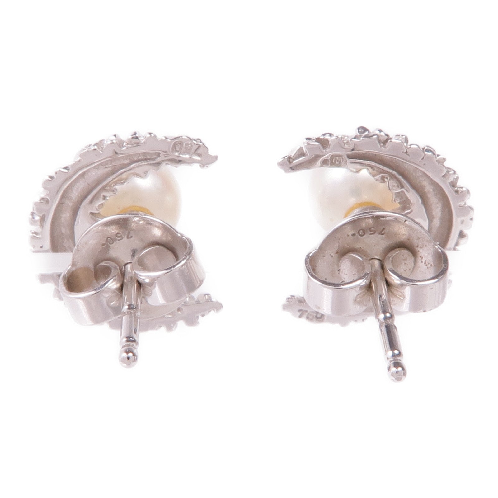 MIKIMOTO 18K白金Akoya Pearl Earrings珍珠耳環