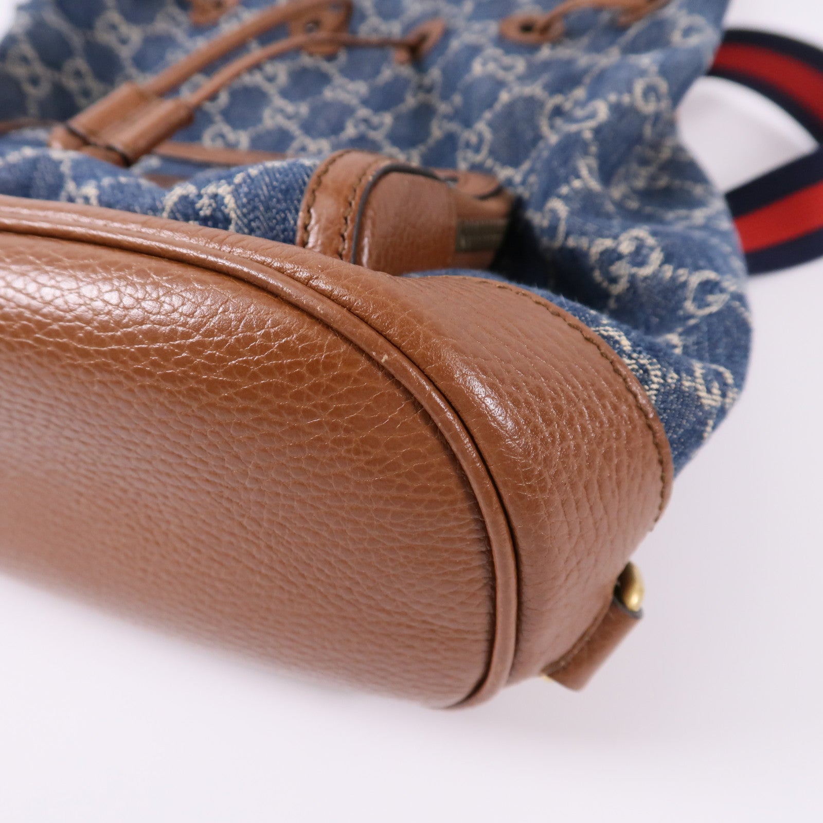 GUCCI 牛仔布/牛皮皮革GG Backpack背包