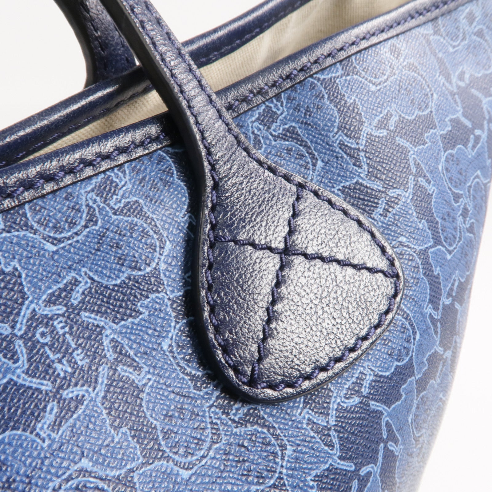 CELINE 塗層帆布Tote Bag銀扣手挽袋