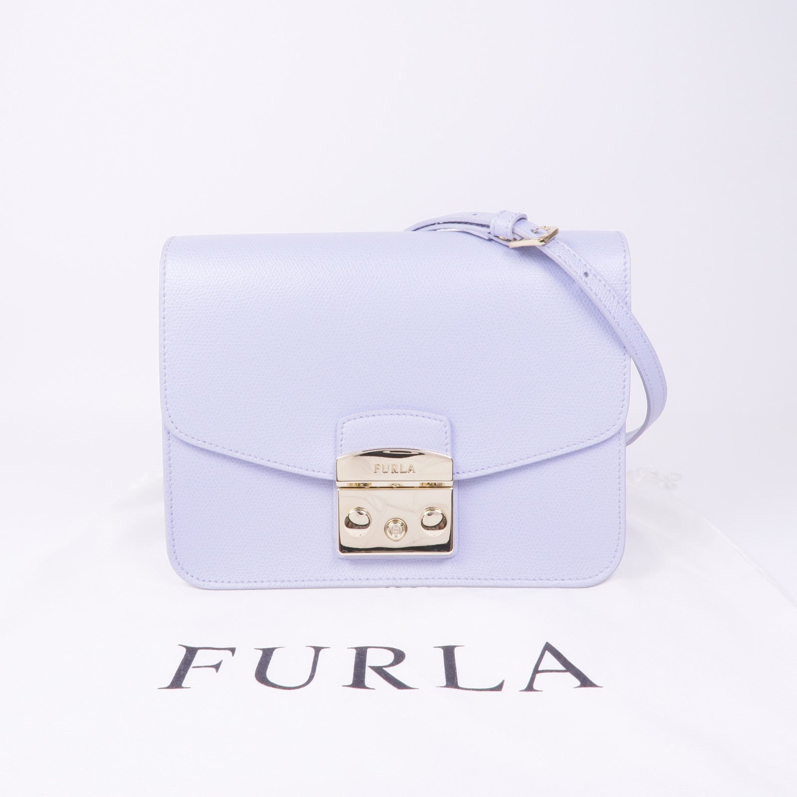 Furla 牛皮皮革Shoulder Bag金扣肩背袋