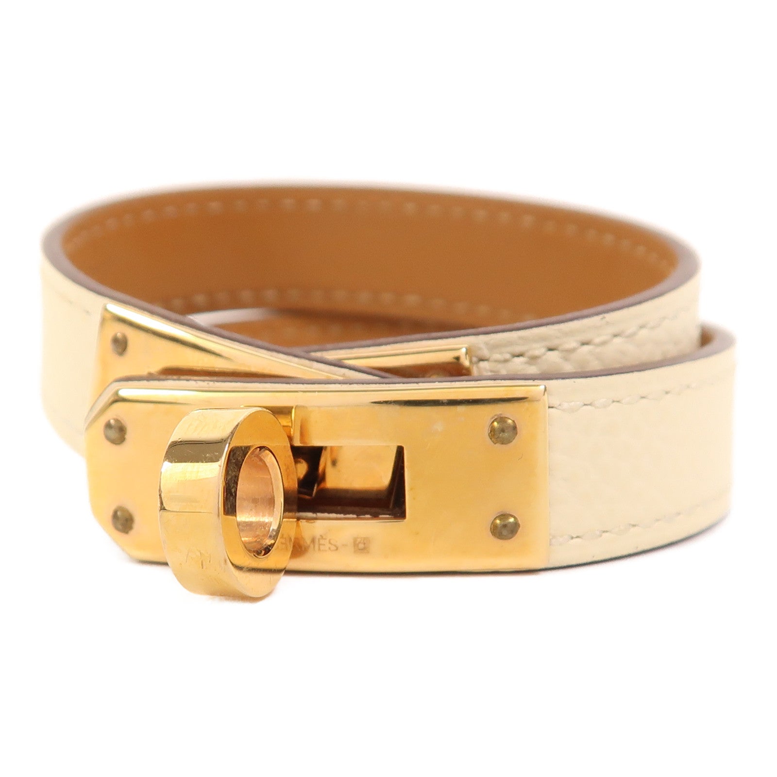 HERMES Epsom皮革Kelly Double Tour T1手鐲Nata