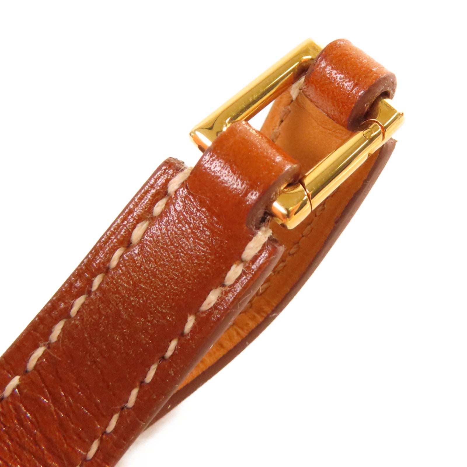 HERMES 【激減優惠】Box Calf皮革Rivile Double Tour XS Bracelet金扣手鏈 Fauve太妃色