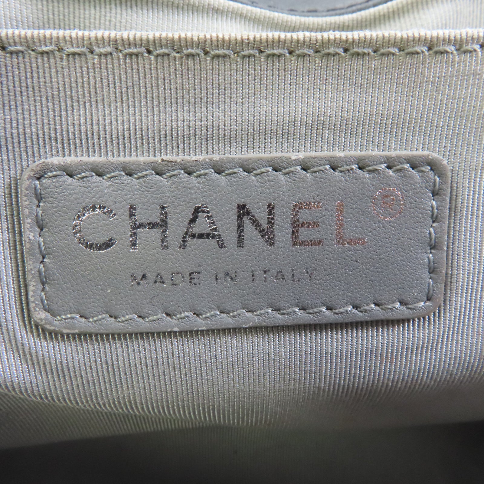 CHANEL 菱格羊皮皮革Boy 25銀扣鏈帶肩背袋黑色