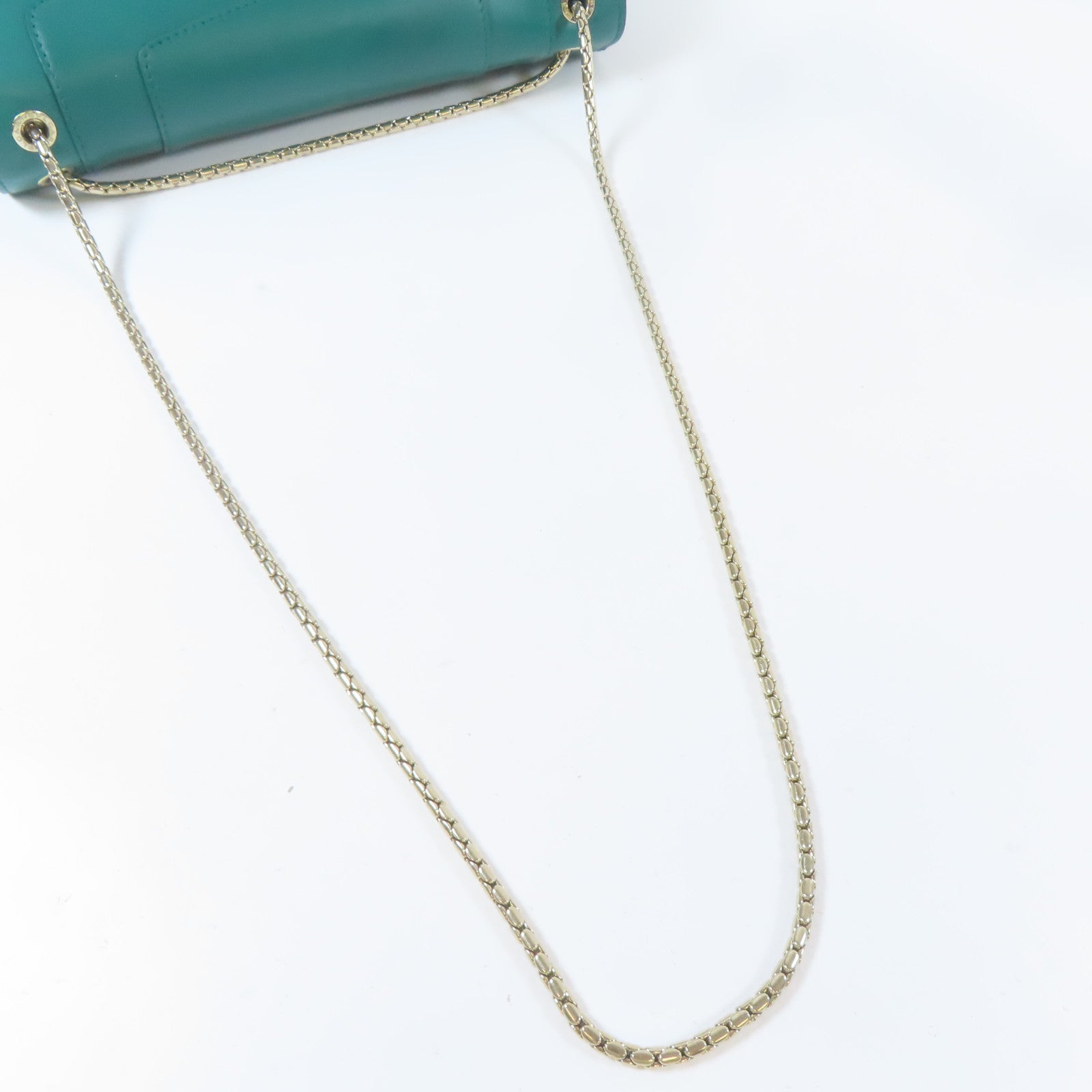 BVLGARI 牛皮皮革Serpenti Forever金扣鏈帶肩背袋綠色