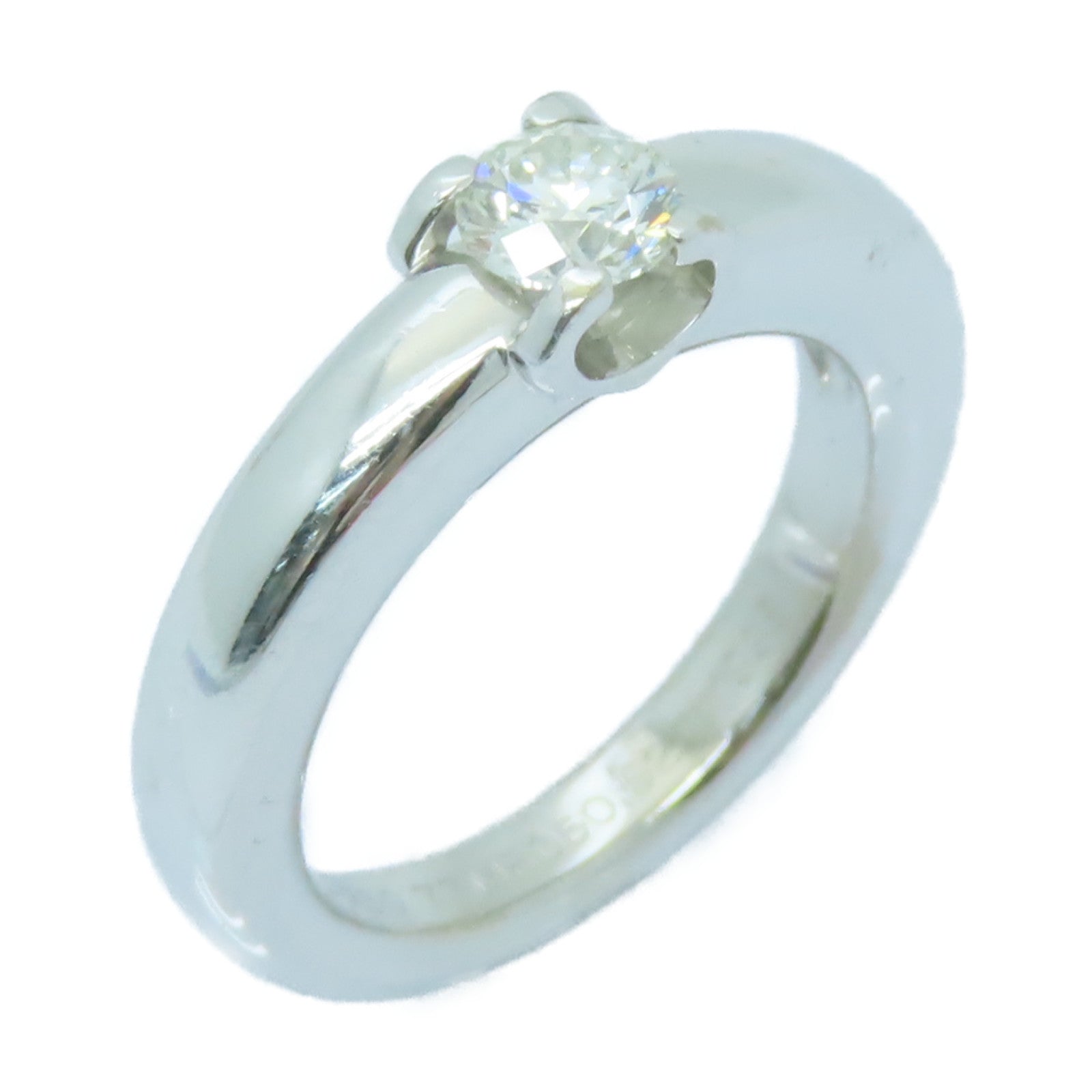 CARTIER 【激減優惠】18K白金Diamond Ring 0.50ct鑽石戒指US#6/Cartier#52銀色