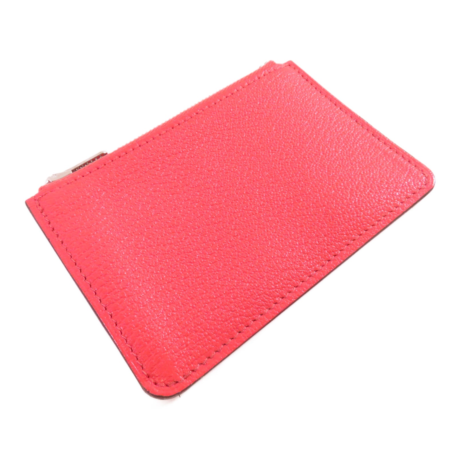 HERMES 【激減優惠】Chevre皮革Roulis Slim Wallet銀扣腰帶短錢包