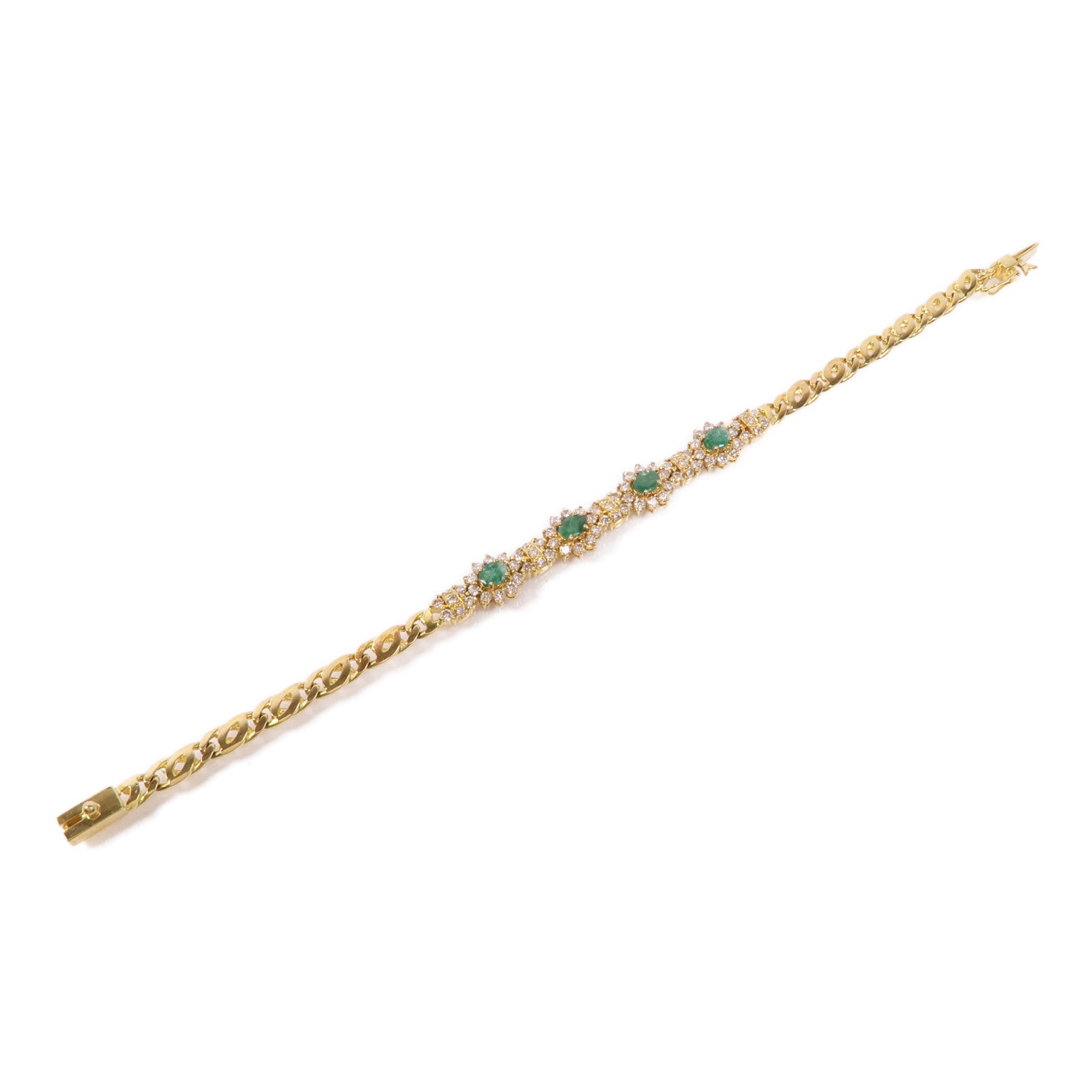 JEWELRY 18K黃金Emerald/Diamond Bracelet綠寶石/鑽石手鏈