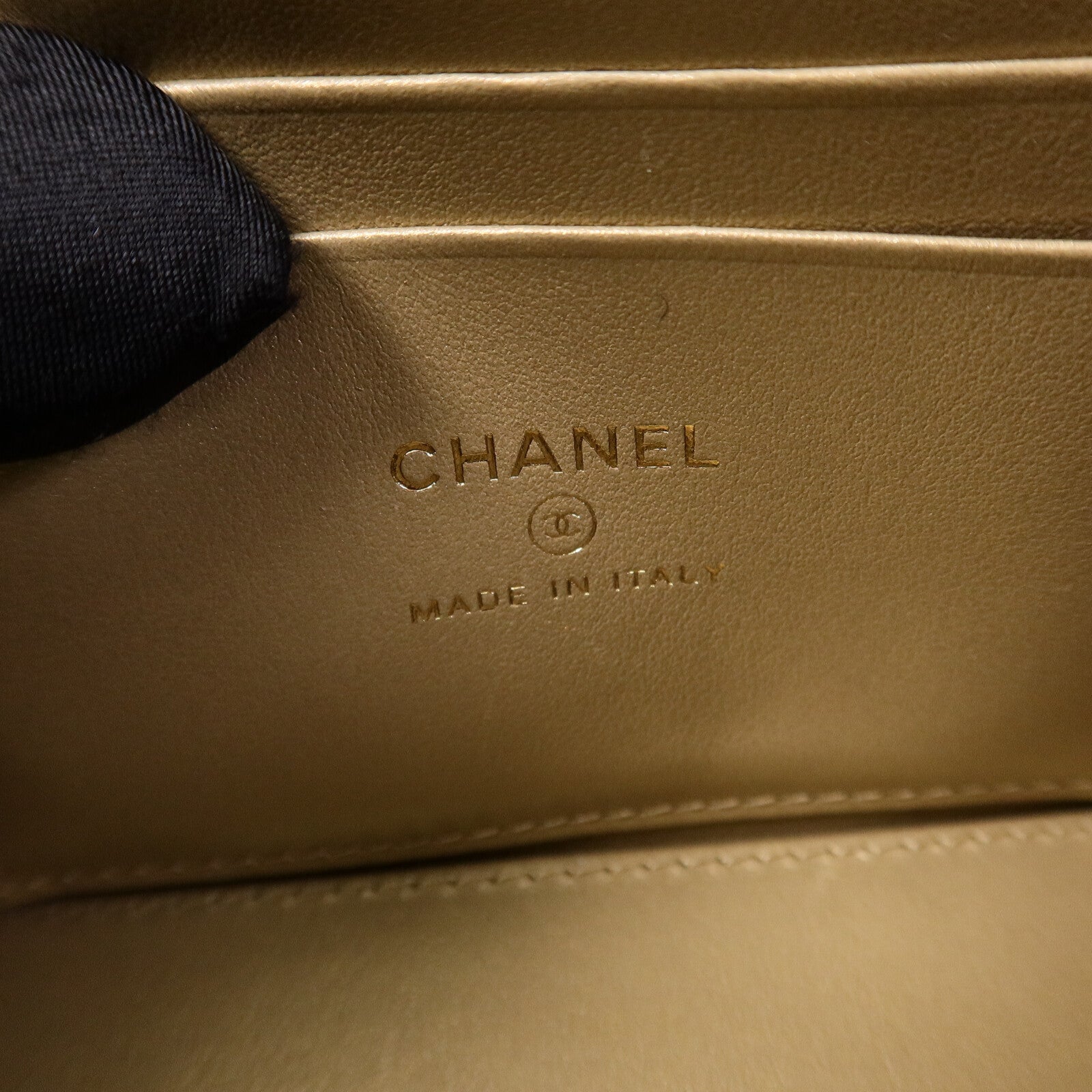CHANEL 羊皮皮革Vanity Case鏈帶肩背袋