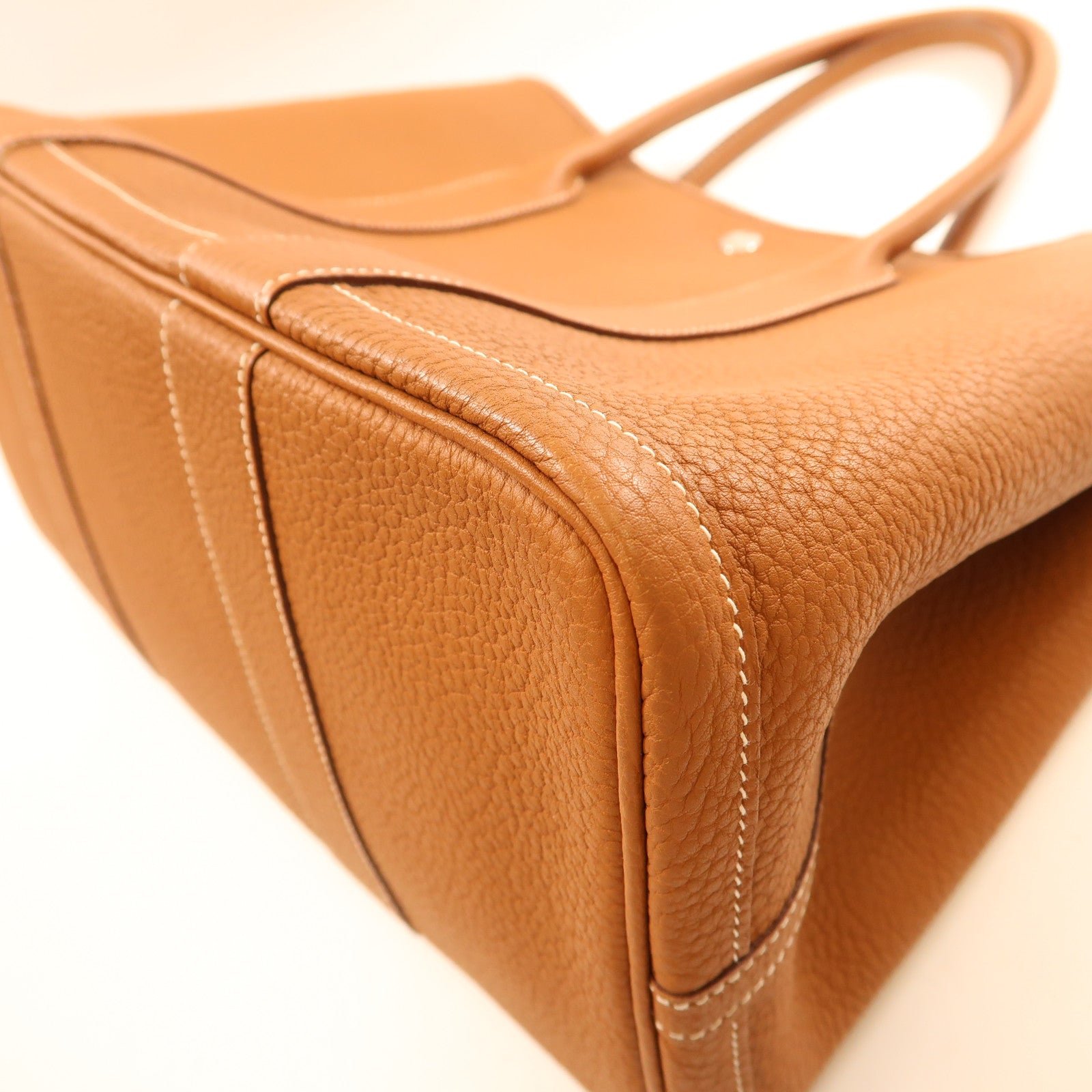 HERMES Negonda皮革Garden Party PM銀扣手挽袋Gold