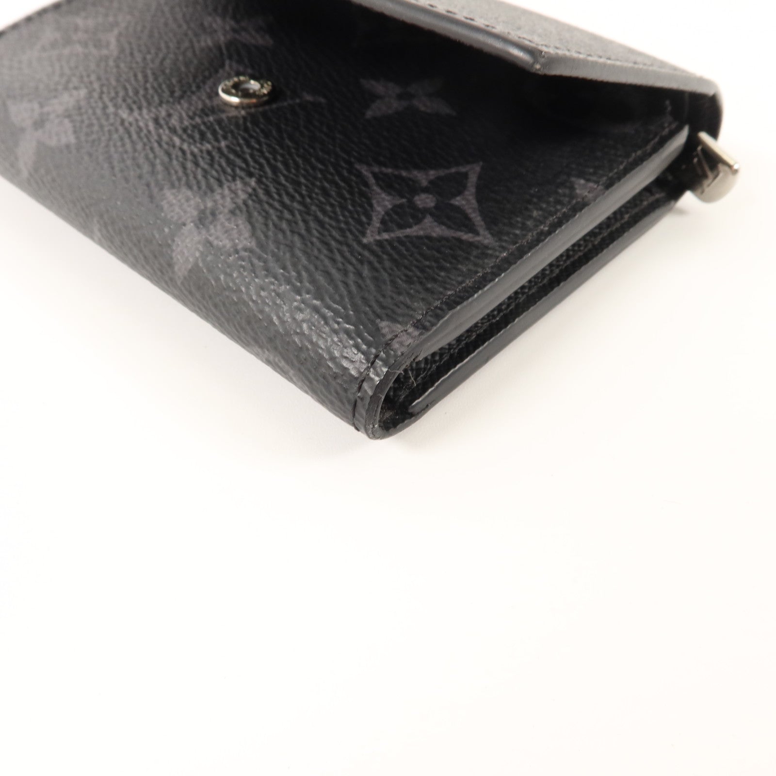 LOUIS VUITTON Monogram Eclipse Victor銀扣錢包