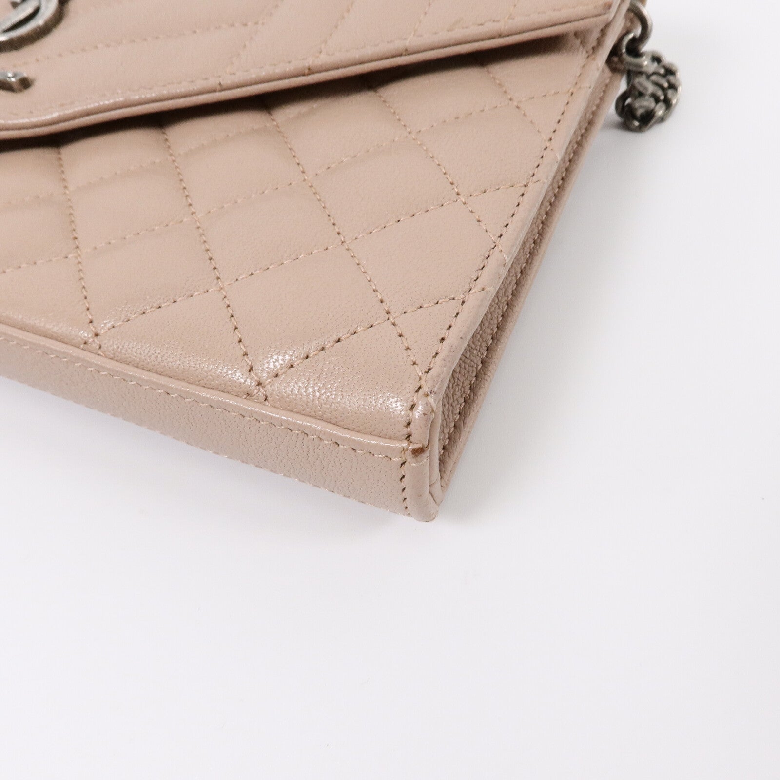 SAINT LAURENT 牛皮皮革Envelope WOC鏈帶肩背袋