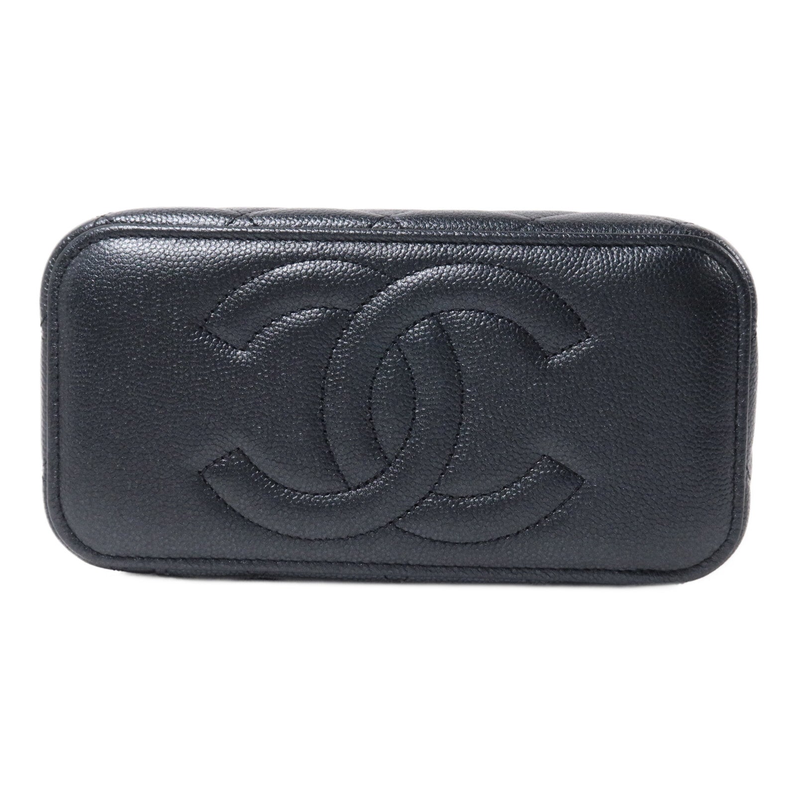 CHANEL 牛皮皮革Vanity Case鏈帶肩背袋