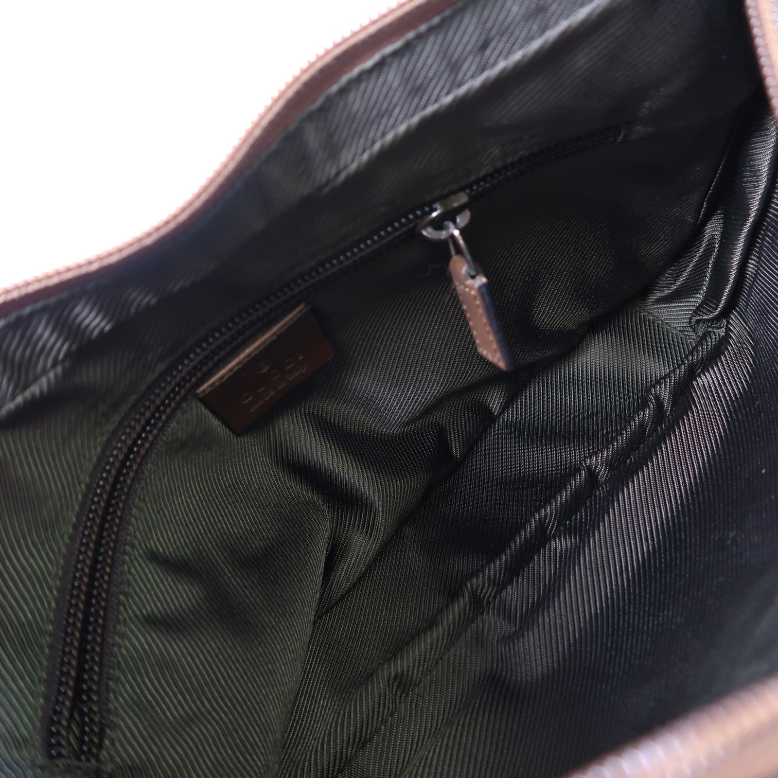 GUCCI 帆布Shoulder Bag銀扣肩背袋啡色