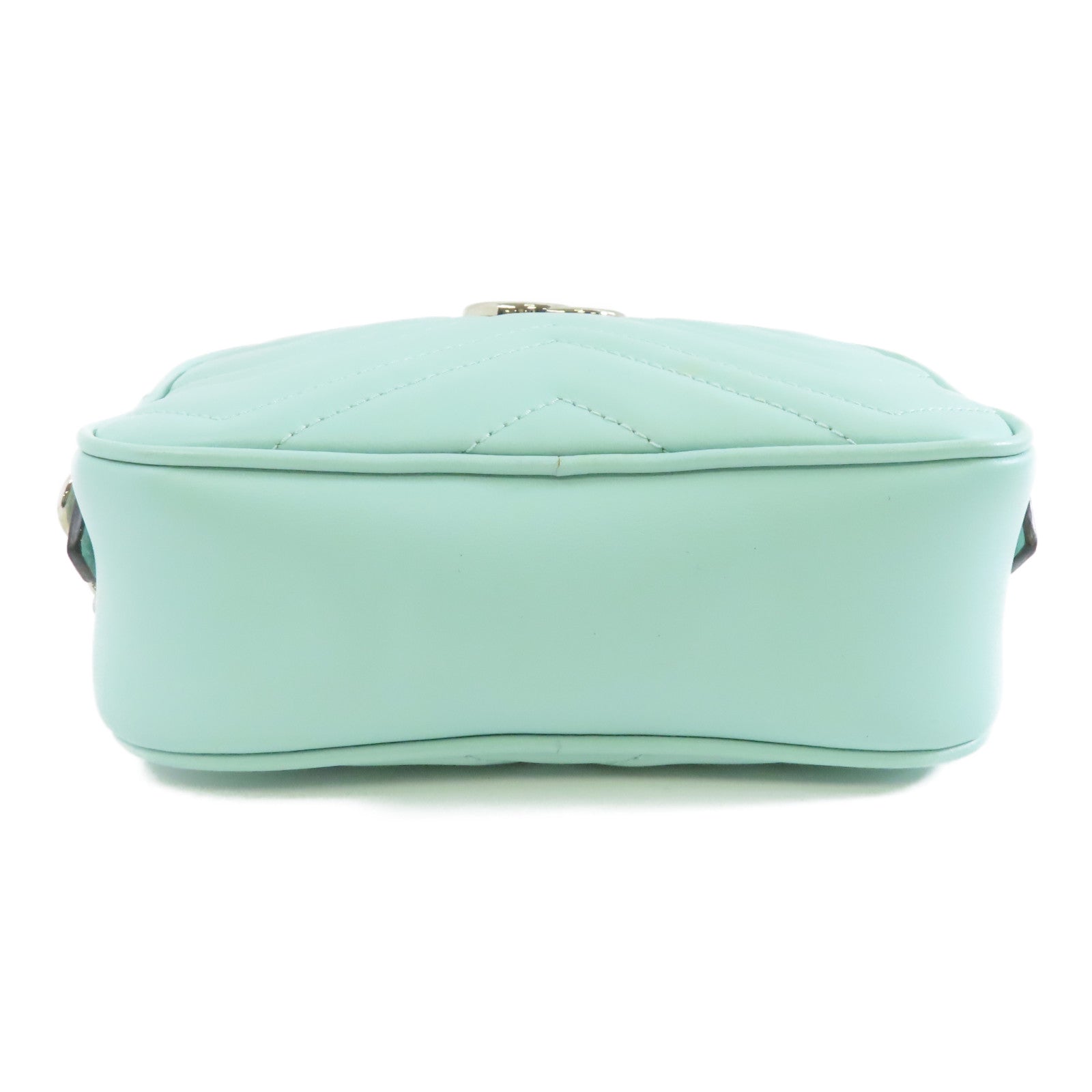 GUCCI 牛皮皮革Shoulder Bag銀扣肩背袋淺綠色