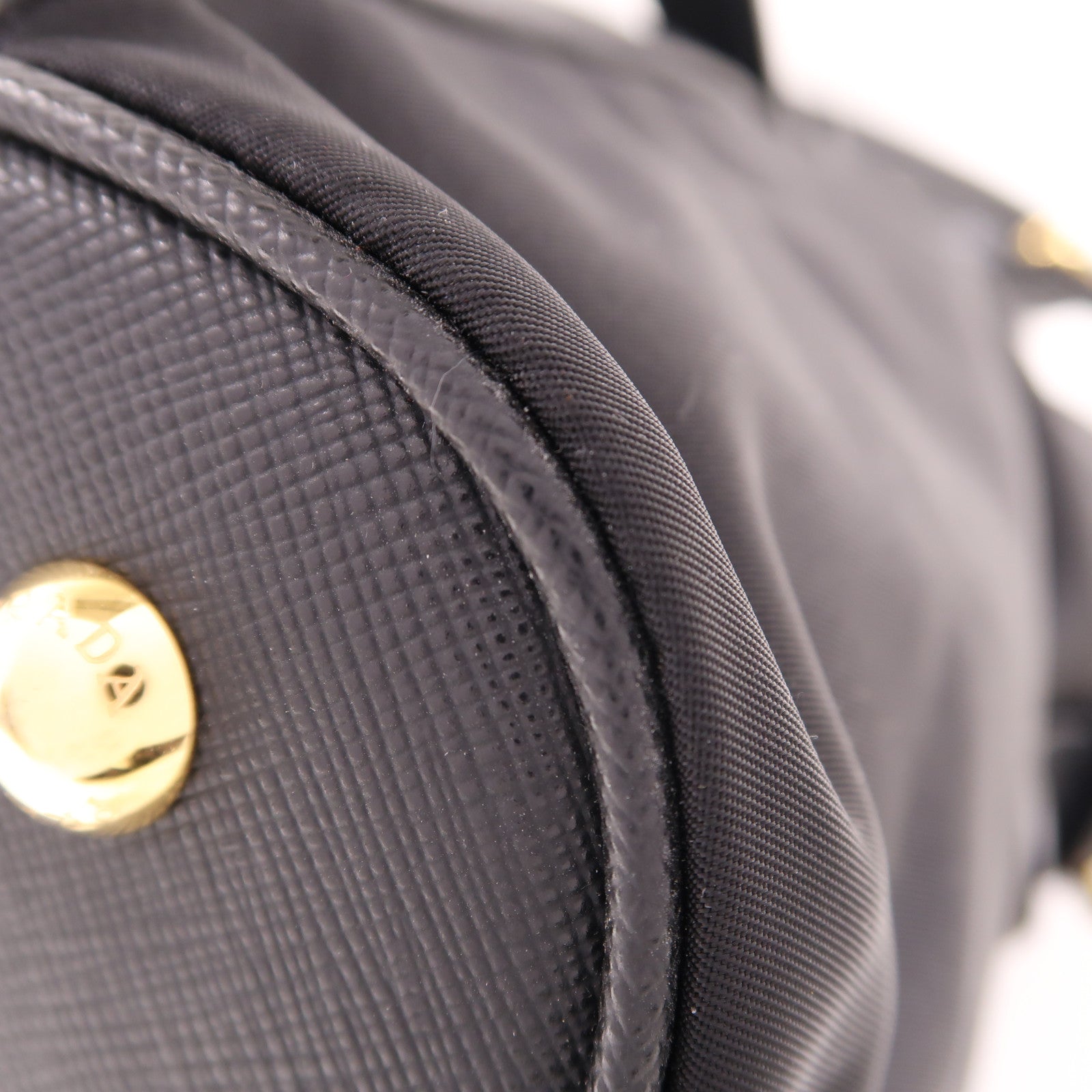 PRADA 尼龍2 Way Shoulder金扣手挽肩背兩用袋黑色