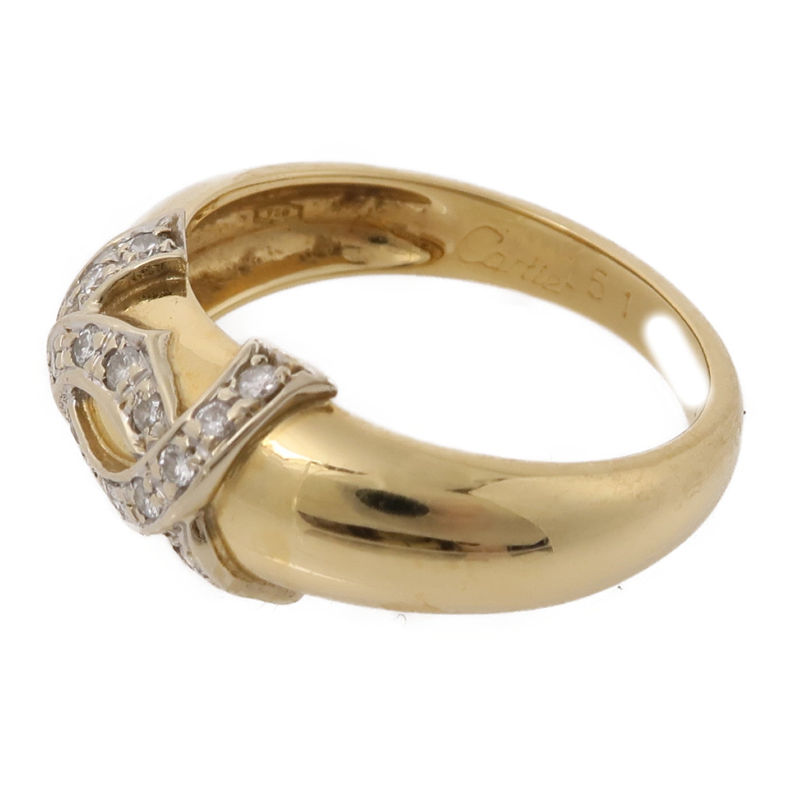 CARTIER 18K玫瑰金2C Diamond Ring鑽石戒指CARTIER#51 US#5.5