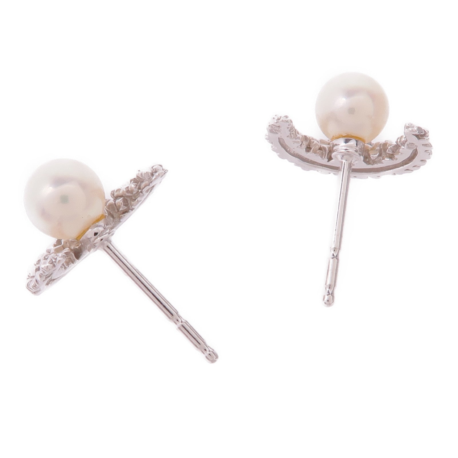 MIKIMOTO 18K白金Akoya Pearl Earrings珍珠耳環