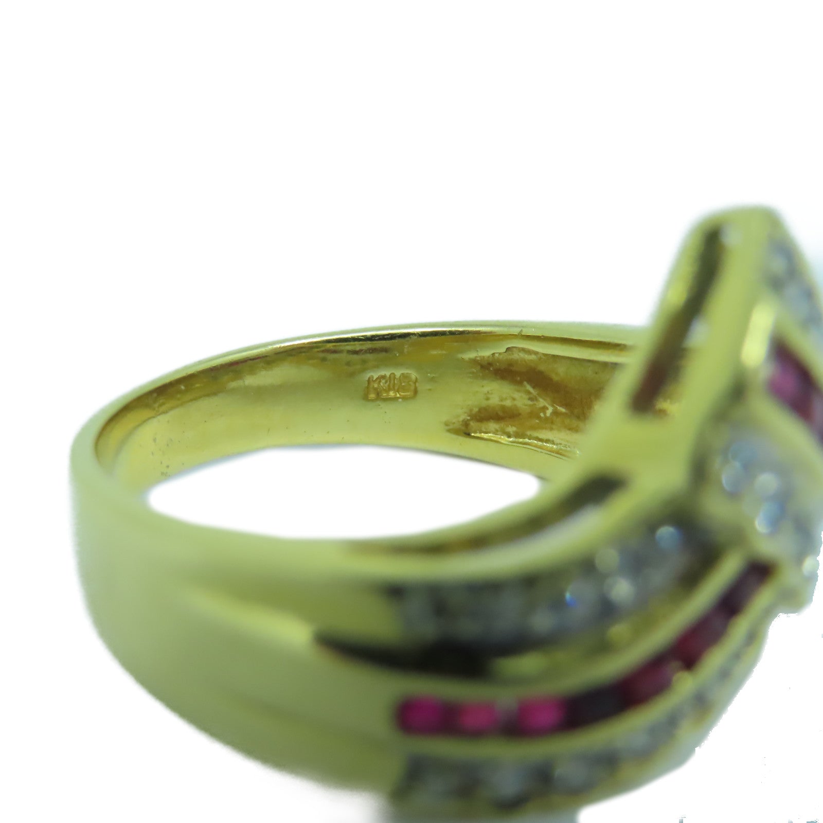 JEWELRY 【激減優惠】18K黃金Ruby Diamond Ring鑽石/紅寶石戒指US#6