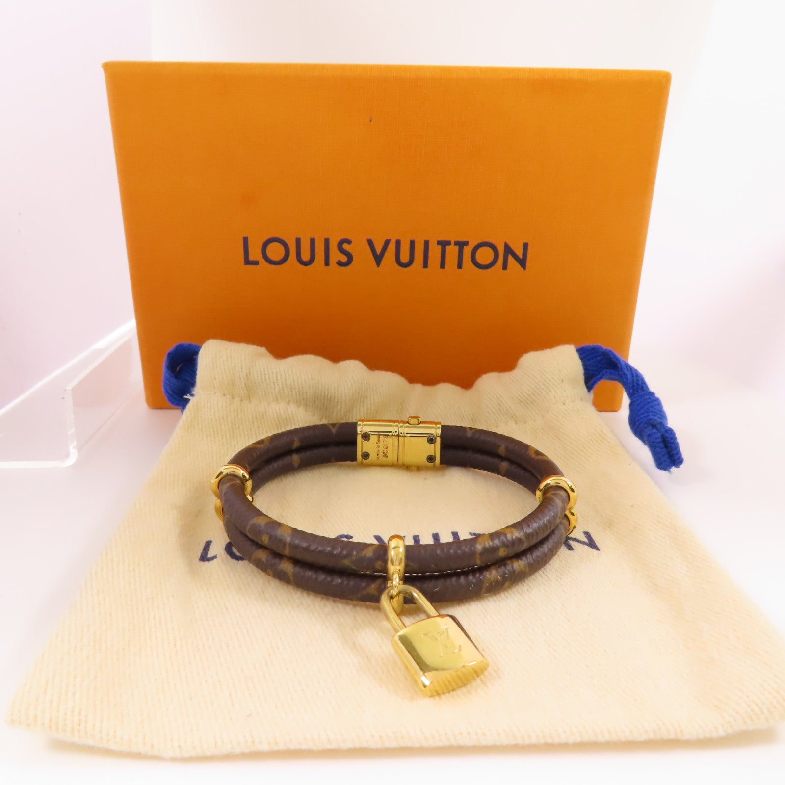 LOUIS VUITTON Monogram Keep In Twice金扣手鐲
