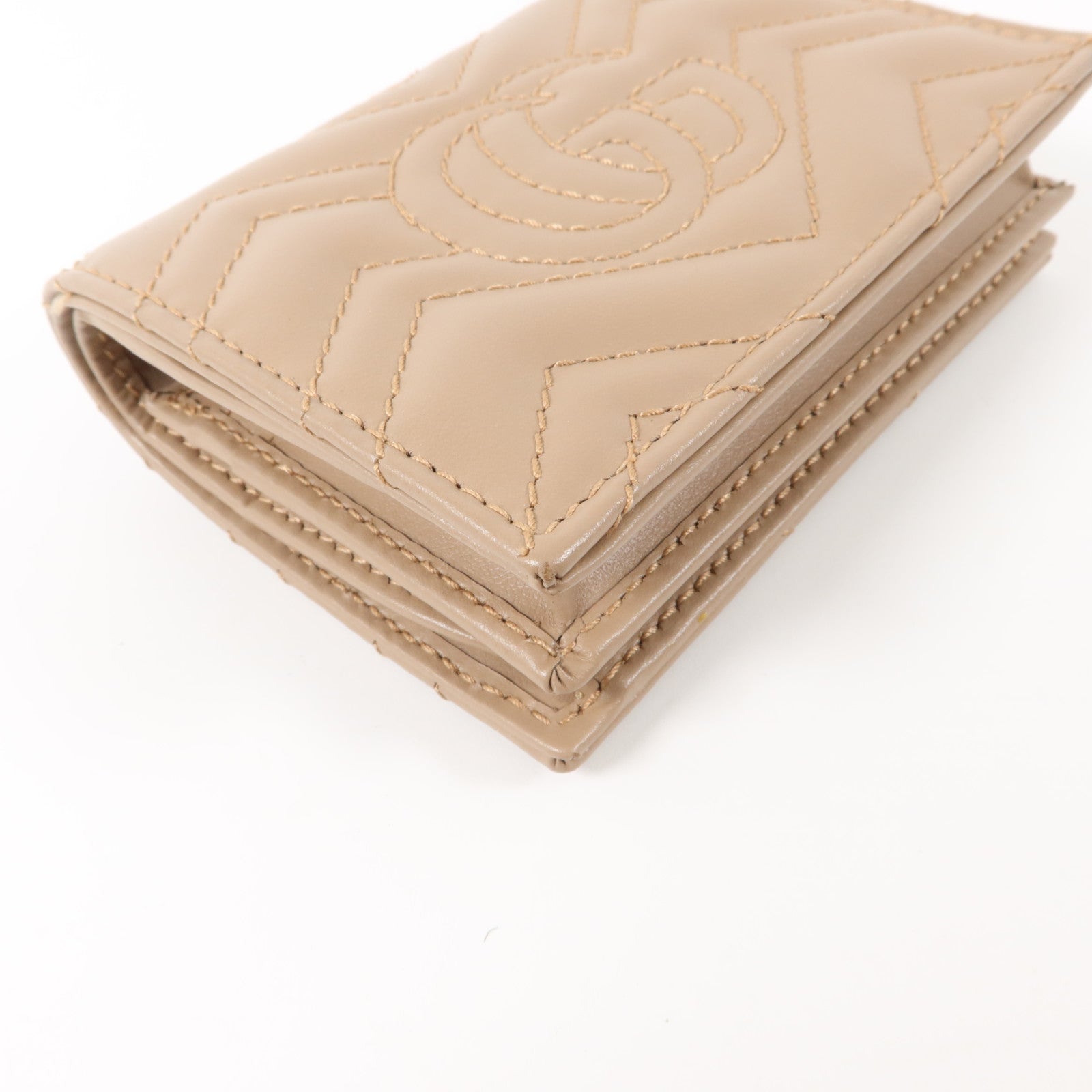 GUCCI 牛皮皮革GG Marmont Card Case Wallet金扣錢包