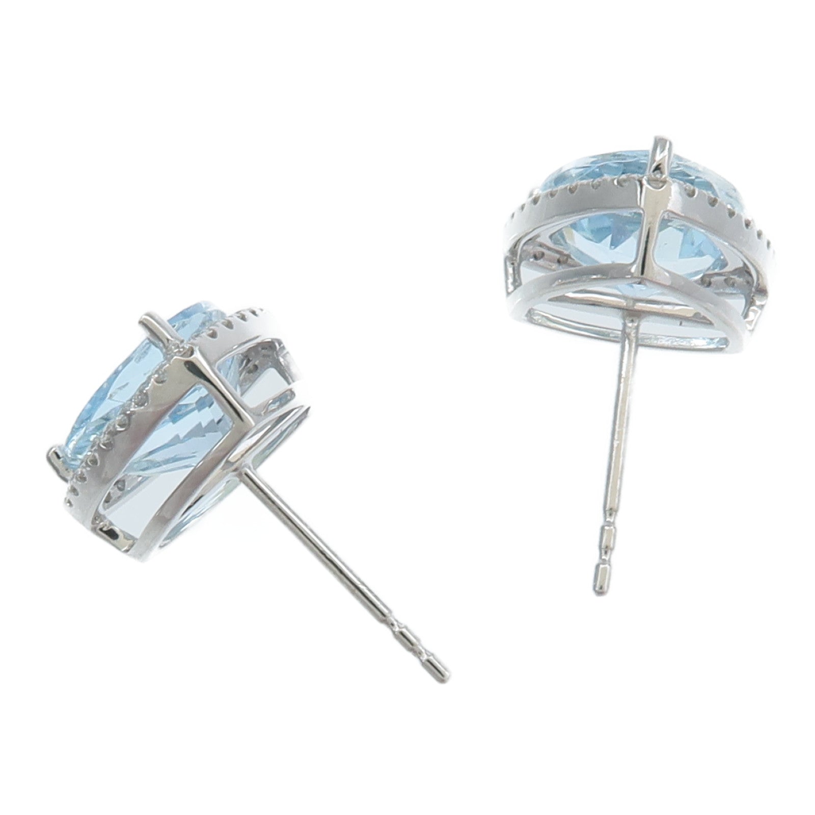 JEWELRY 18K白金Aquamarine Diamond Earrings海藍寶石/鑽石耳環