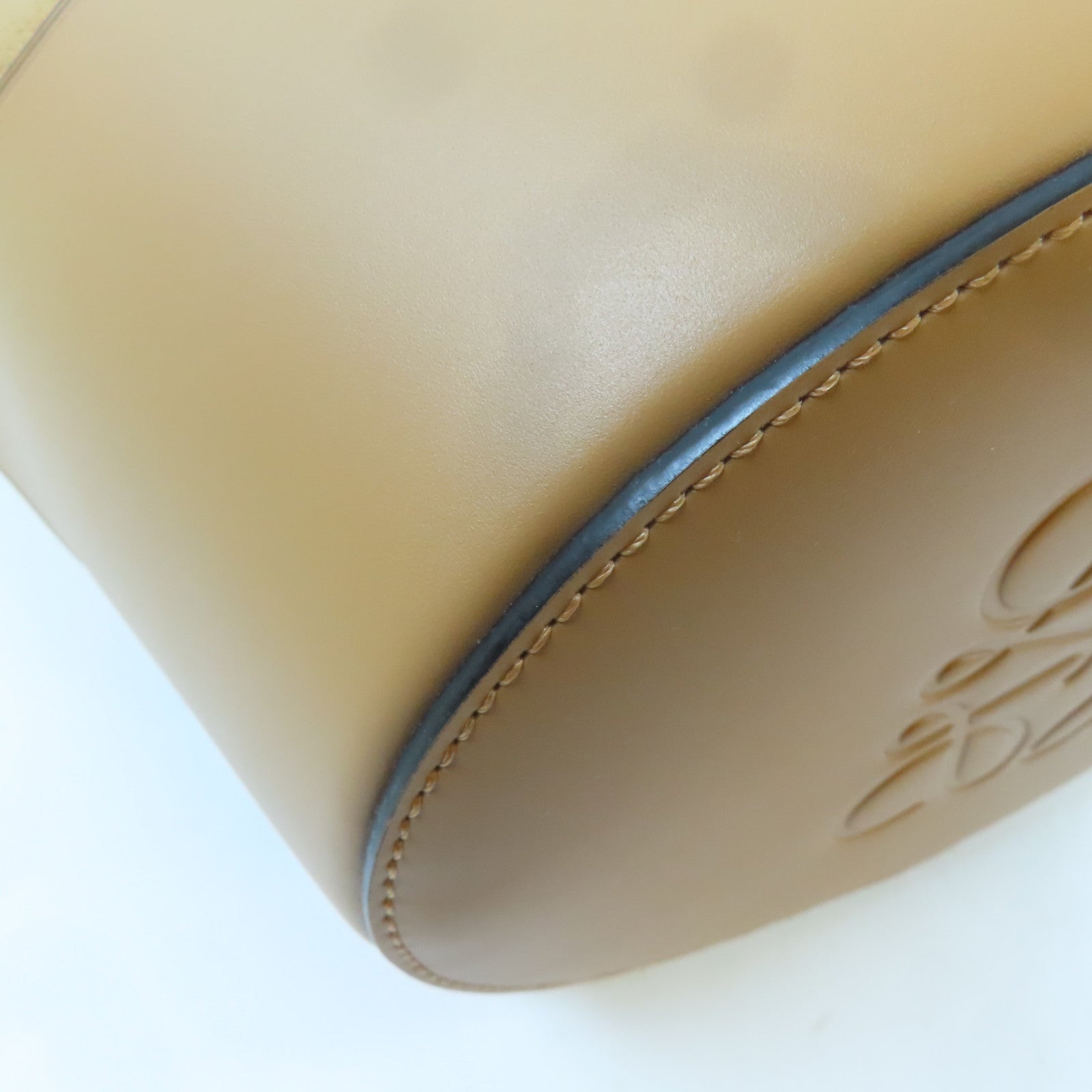 LOEWE 牛皮皮革Balloon Bag銀扣手挽肩背兩用袋啡色