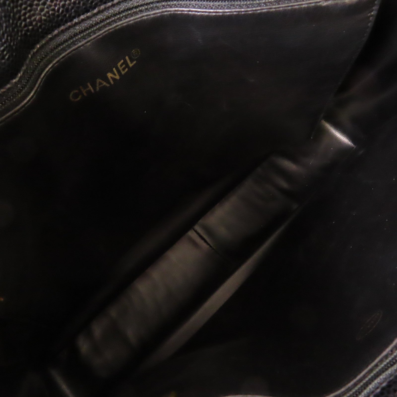 CHANEL **【激減優惠】Caviar皮革Vintage Shoulder Bag金扣鏈帶肩背袋黑色