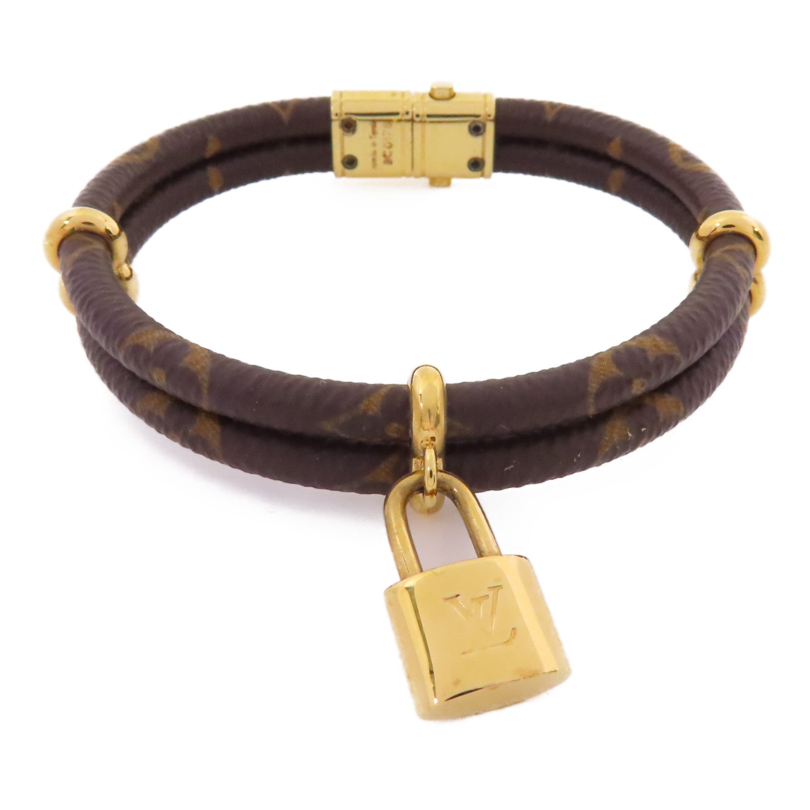 LOUIS VUITTON Monogram Keep In Twice金扣手鐲