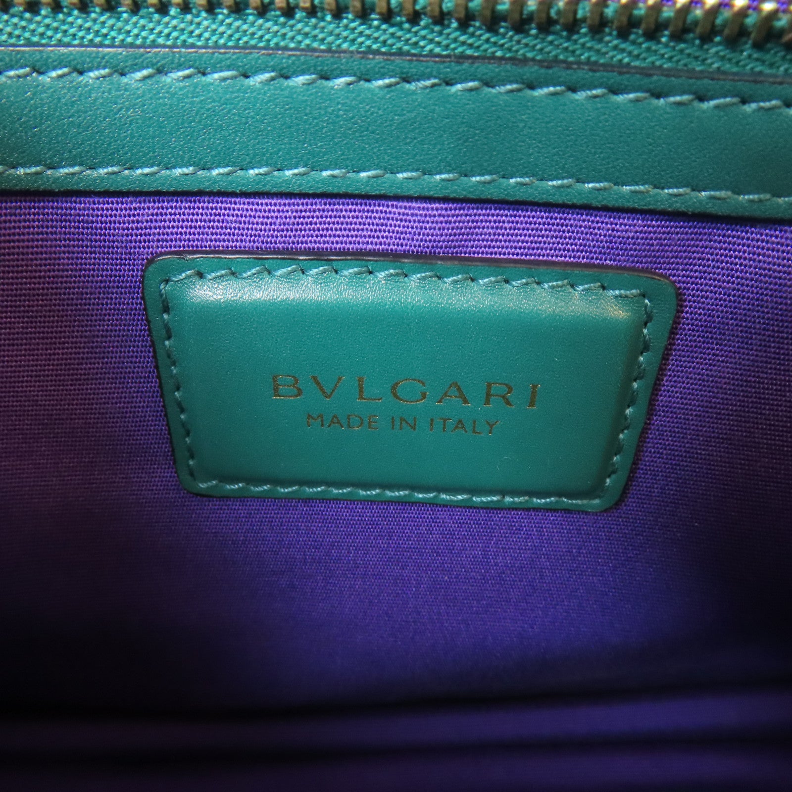 BVLGARI 牛皮皮革Serpenti Forever金扣鏈帶肩背袋綠色