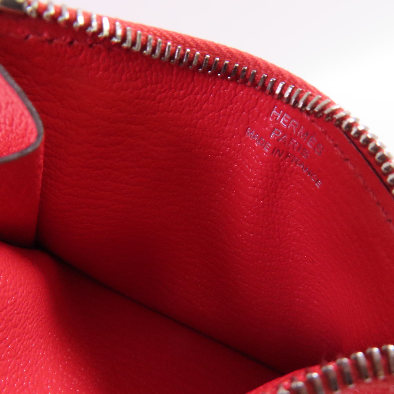 HERMES 【激減優惠】Chevre皮革Roulis Slim Wallet銀扣腰帶短錢包