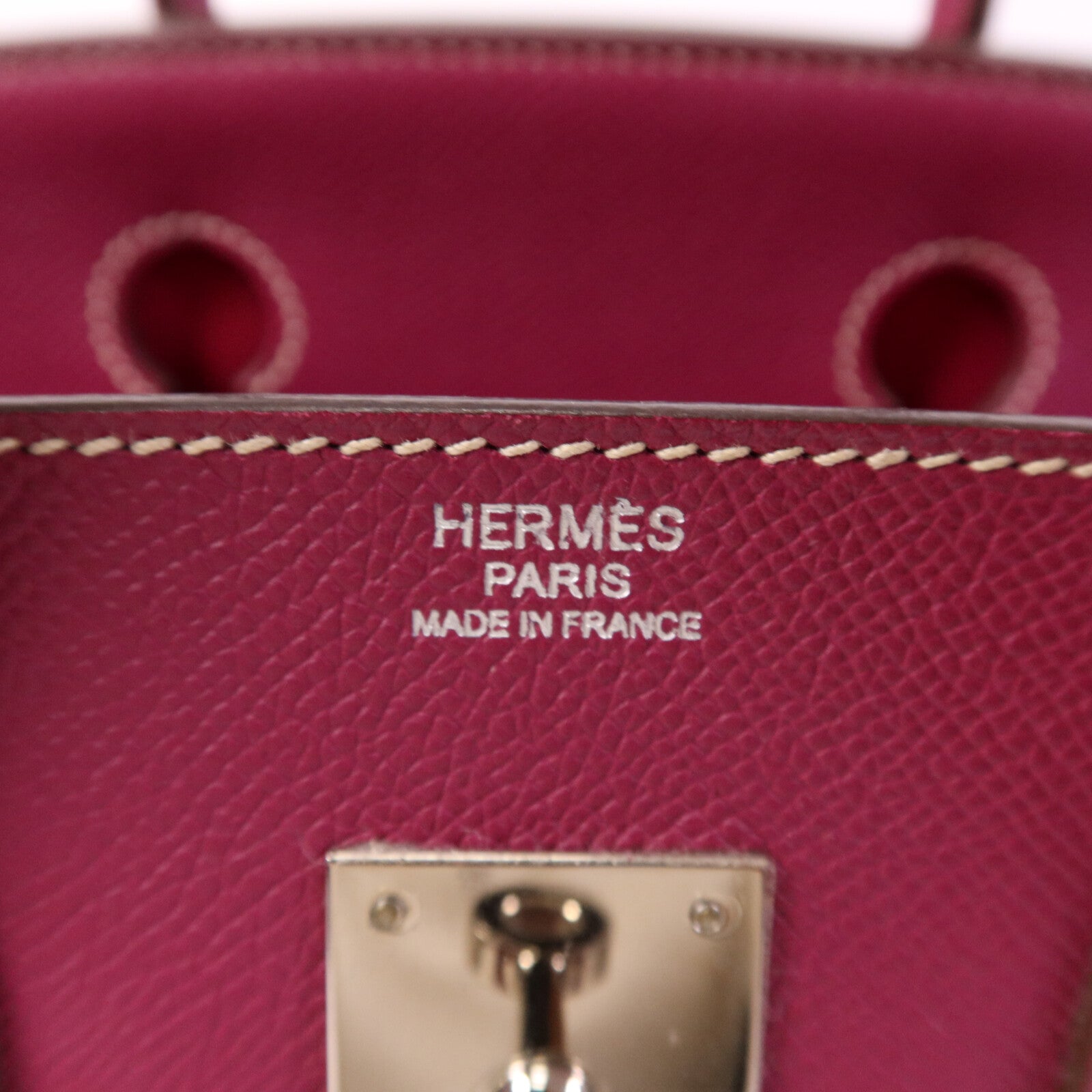 HERMES Epsom皮革Birkin 30銀扣手挽袋Tosca/Rose Tyrien