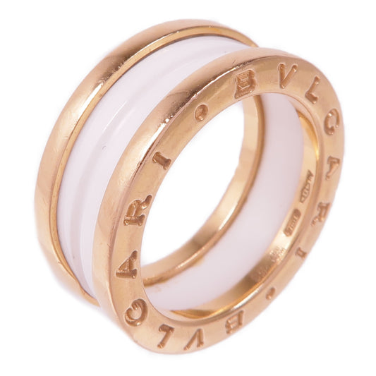 BVLGARI 18K玫瑰金/陶瓷B-zero1戒指Bvlgari#53/US#6