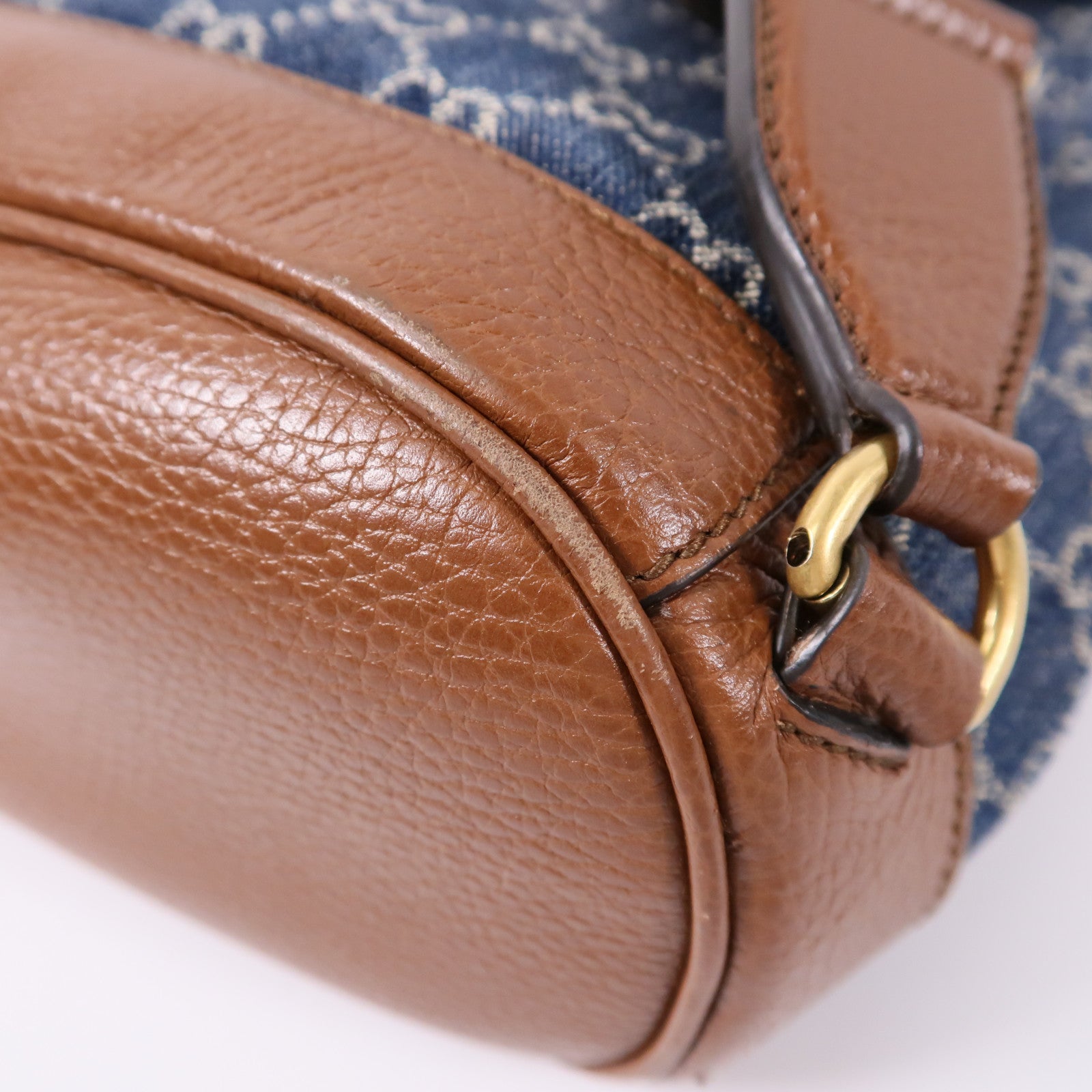 GUCCI 牛仔布/牛皮皮革GG Backpack背包