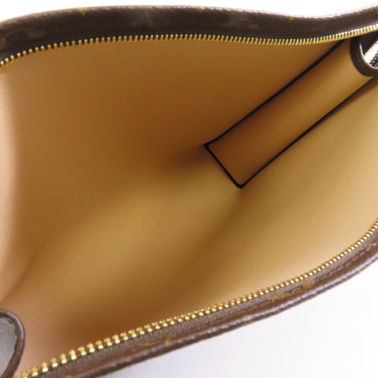 LOUIS VUITTON Monogram Pouch金扣手拿包啡色