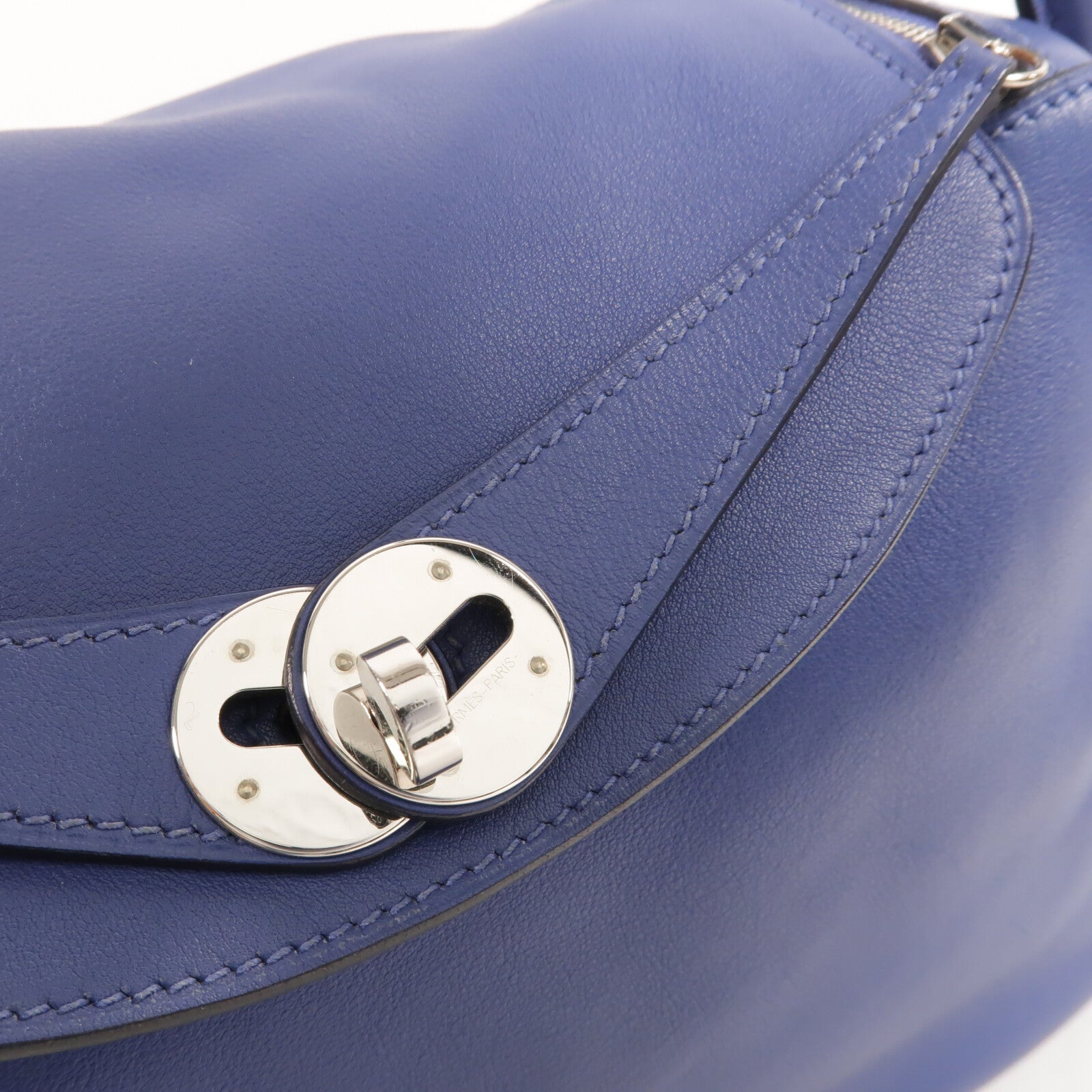 HERMES Swift皮革Lindy 26手挽肩背兩用袋Bleu Brighton