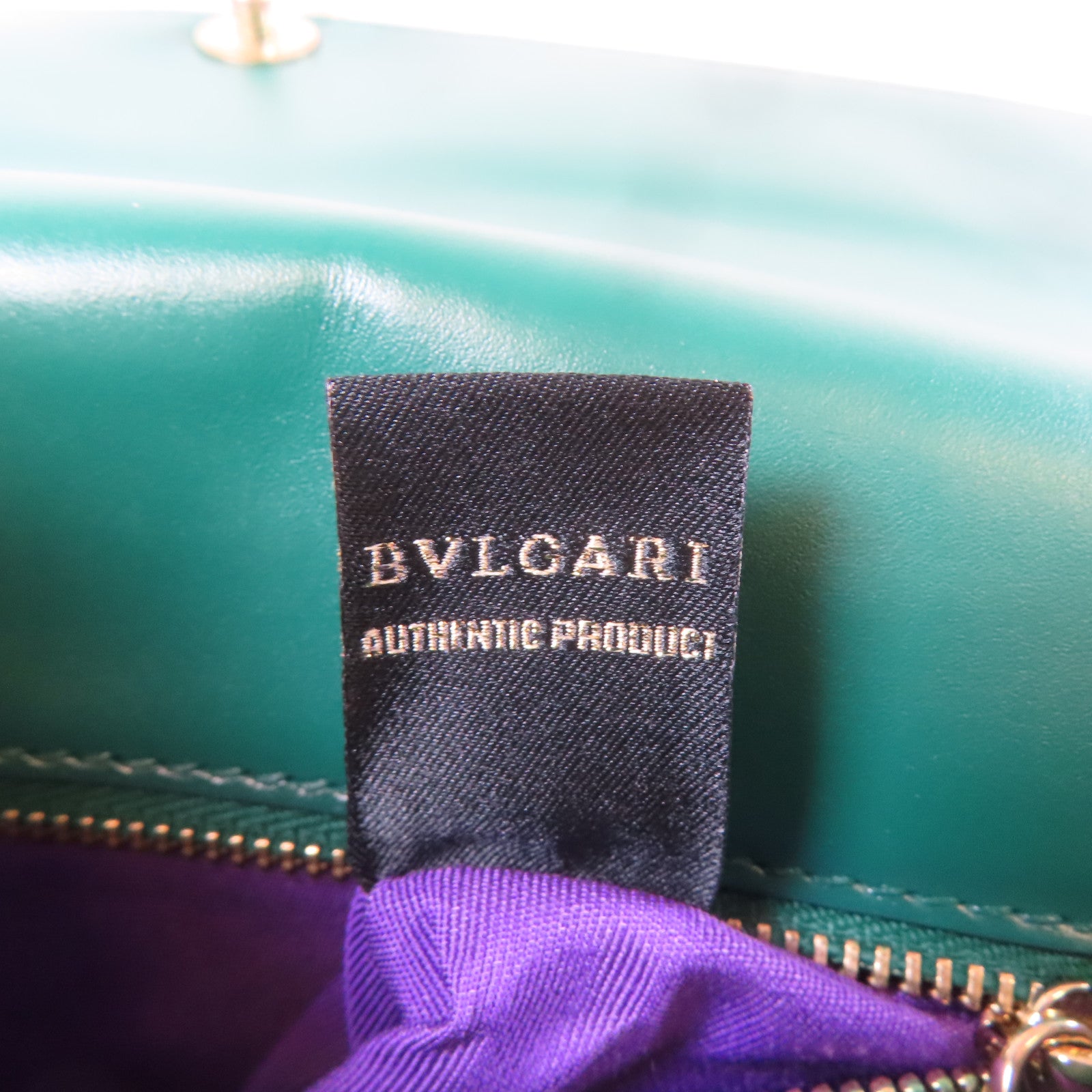 BVLGARI 牛皮皮革Serpenti Forever金扣鏈帶肩背袋綠色