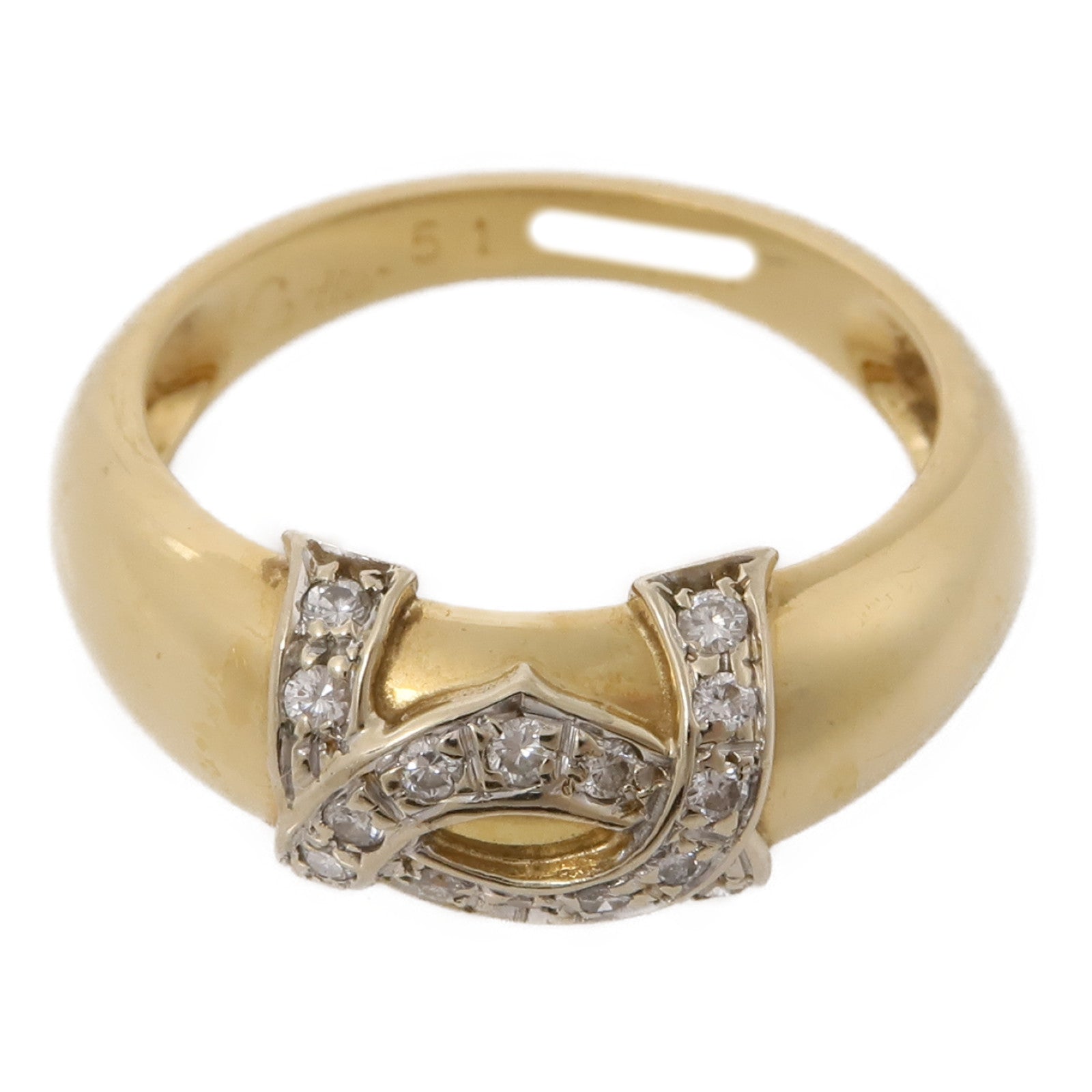 CARTIER 18K玫瑰金2C Diamond Ring鑽石戒指CARTIER#51 US#5.5