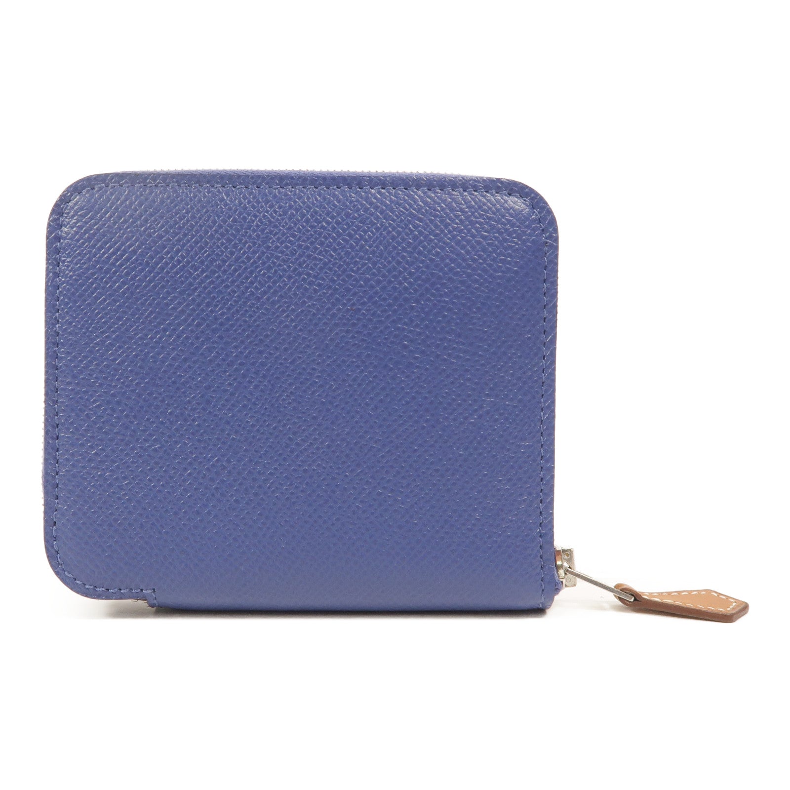 HERMES Epsom皮革Silk In Compact Wallet錢包Bleu Brighton