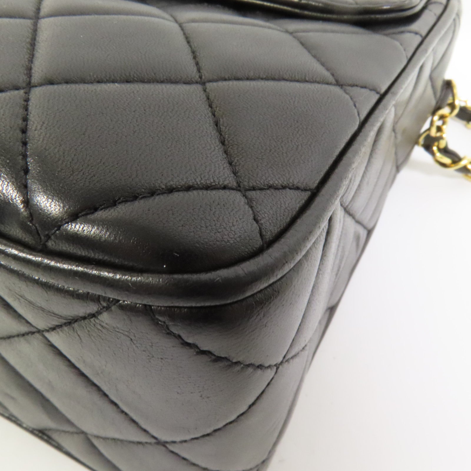 CHANEL 羊皮皮革Vintage Chain Shoulder Bag金扣鏈帶肩背袋