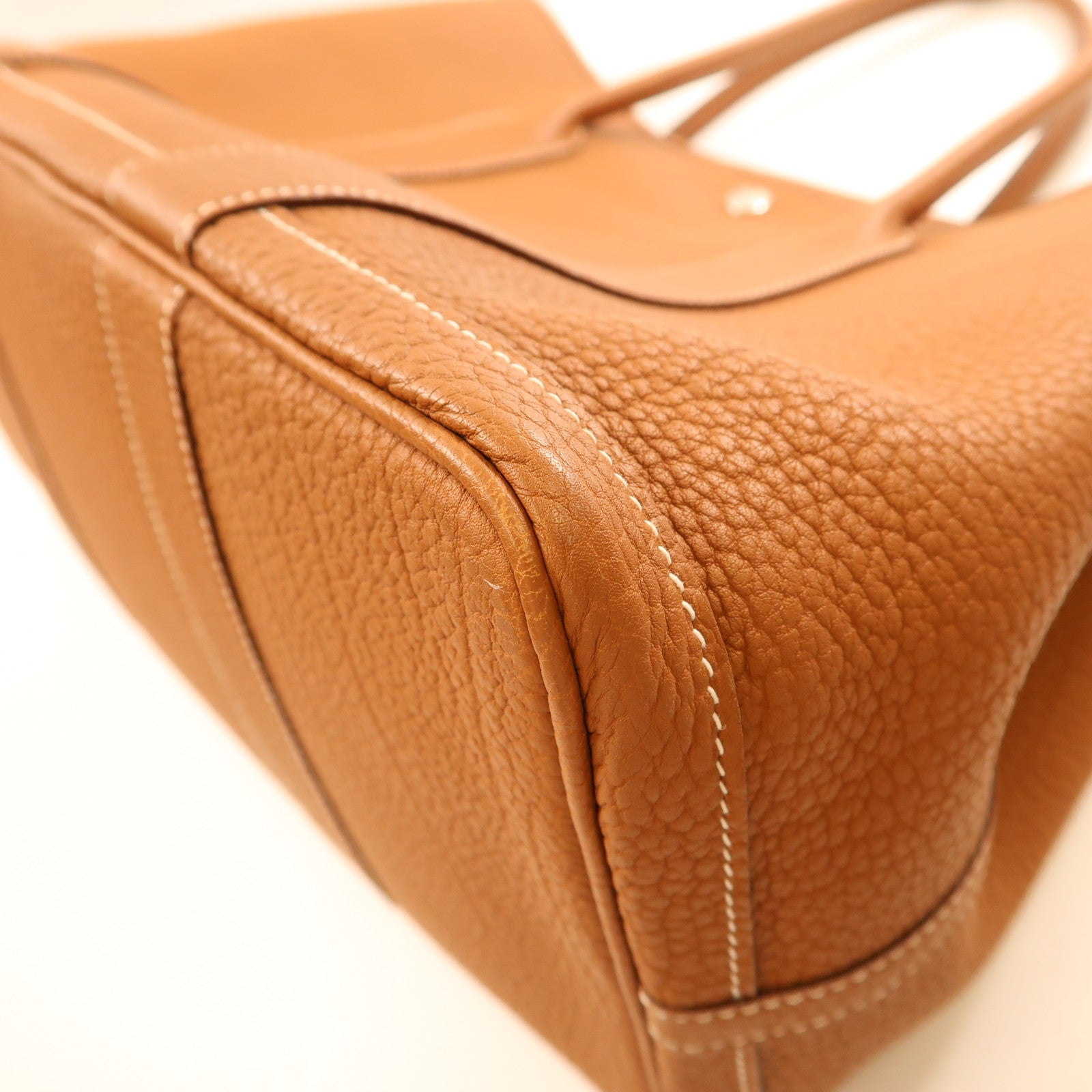 HERMES Negonda皮革Garden Party PM銀扣手挽袋Gold