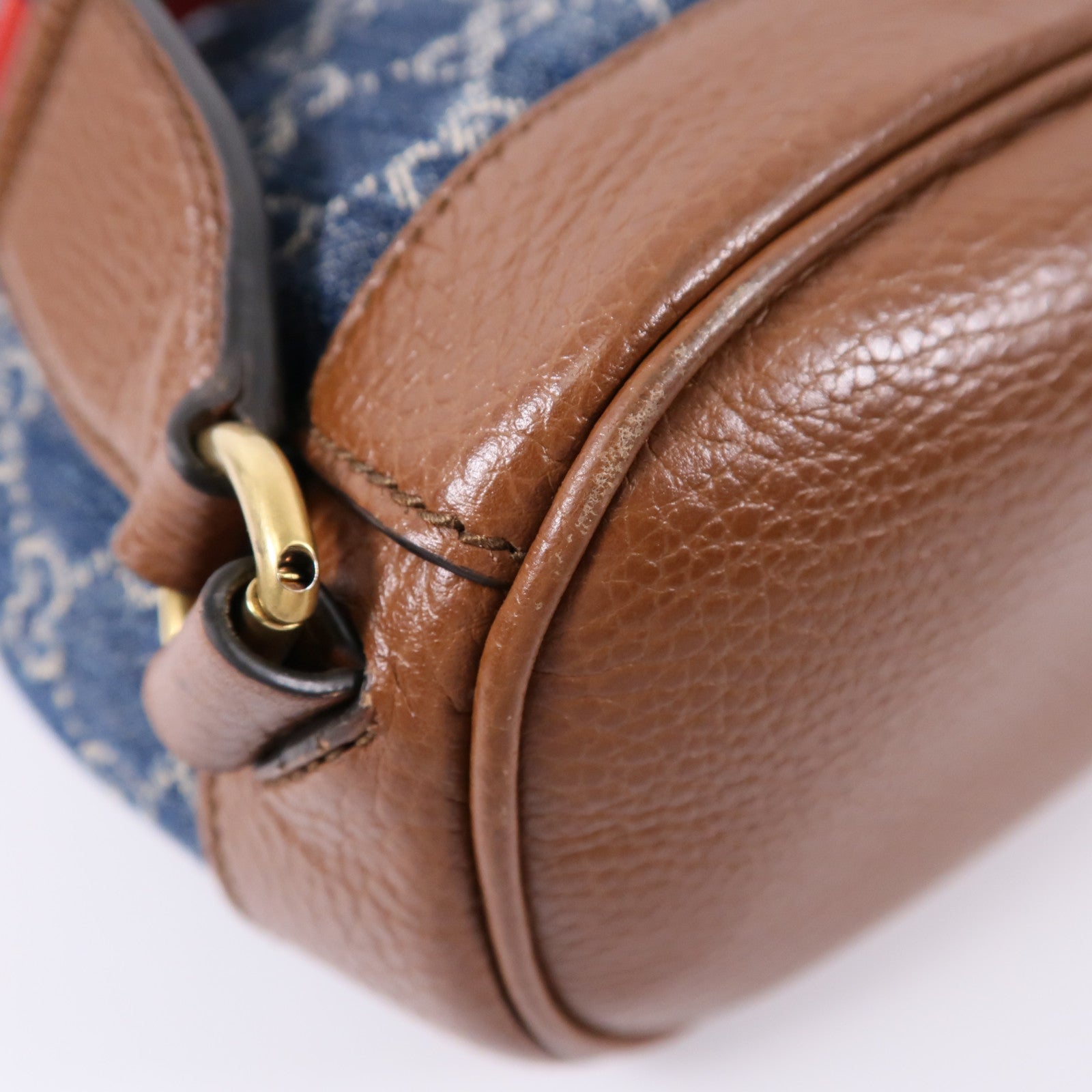 GUCCI 牛仔布/牛皮皮革GG Backpack背包