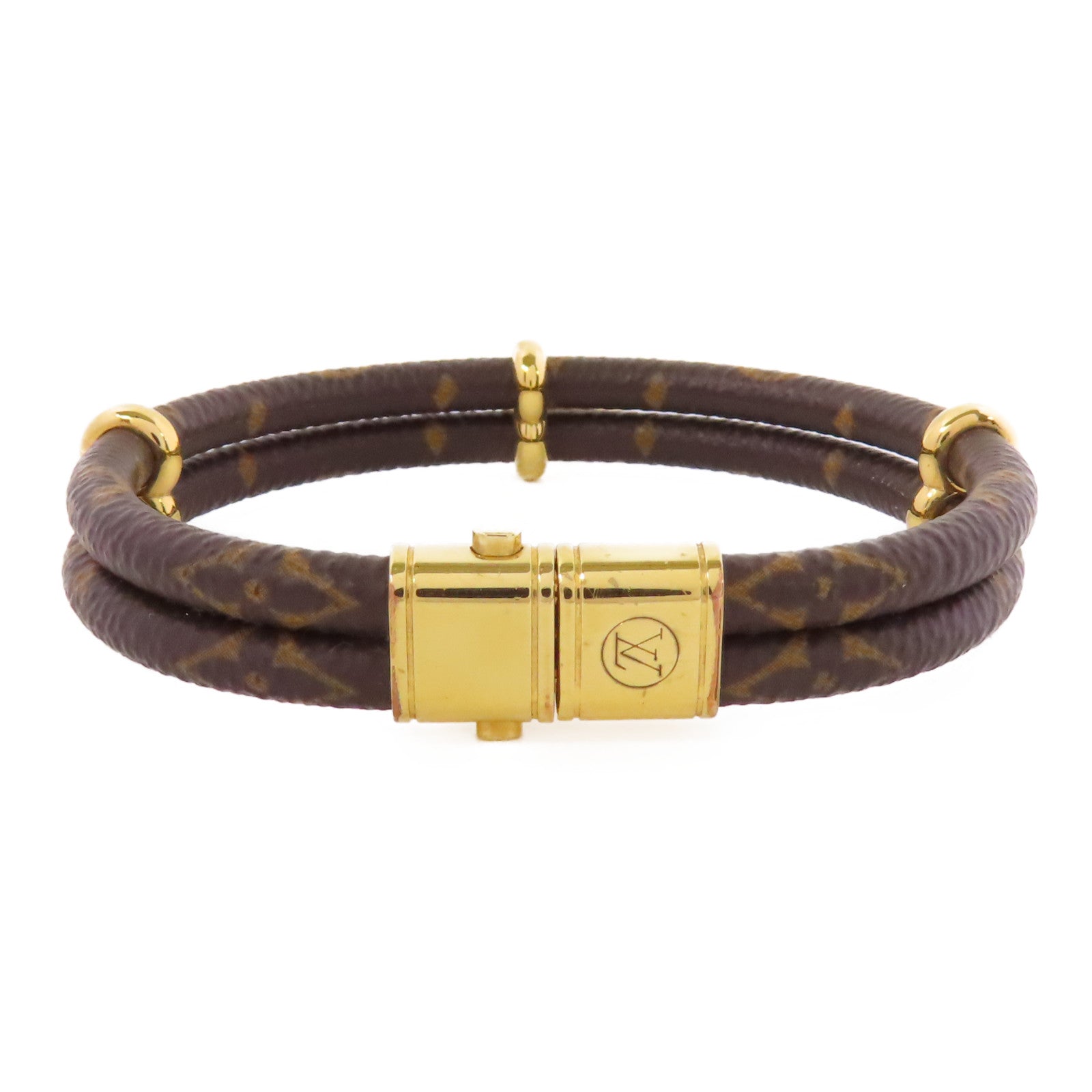 LOUIS VUITTON Monogram Keep In Twice金扣手鐲
