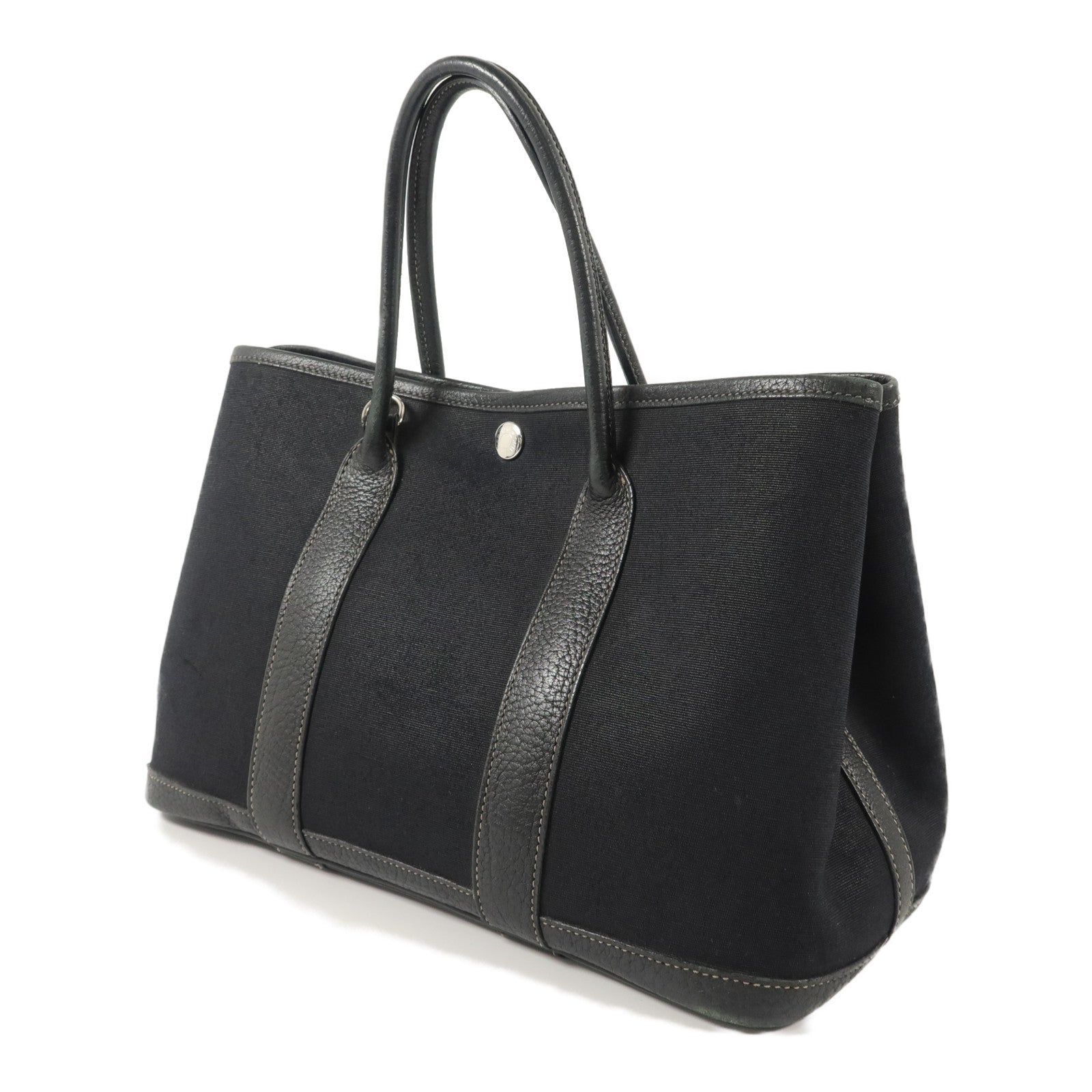 HERMES 帆布Garden Party PM手挽肩背兩用袋Noir