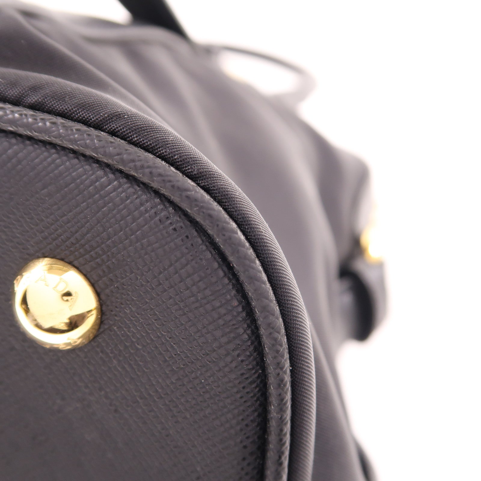 PRADA 尼龍2 Way Shoulder金扣手挽肩背兩用袋黑色