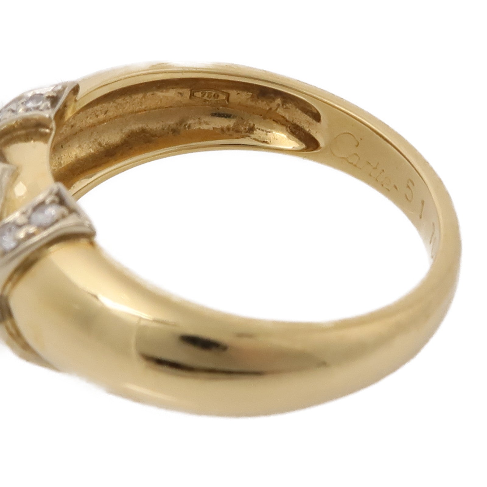 CARTIER 18K玫瑰金2C Diamond Ring鑽石戒指CARTIER#51 US#5.5
