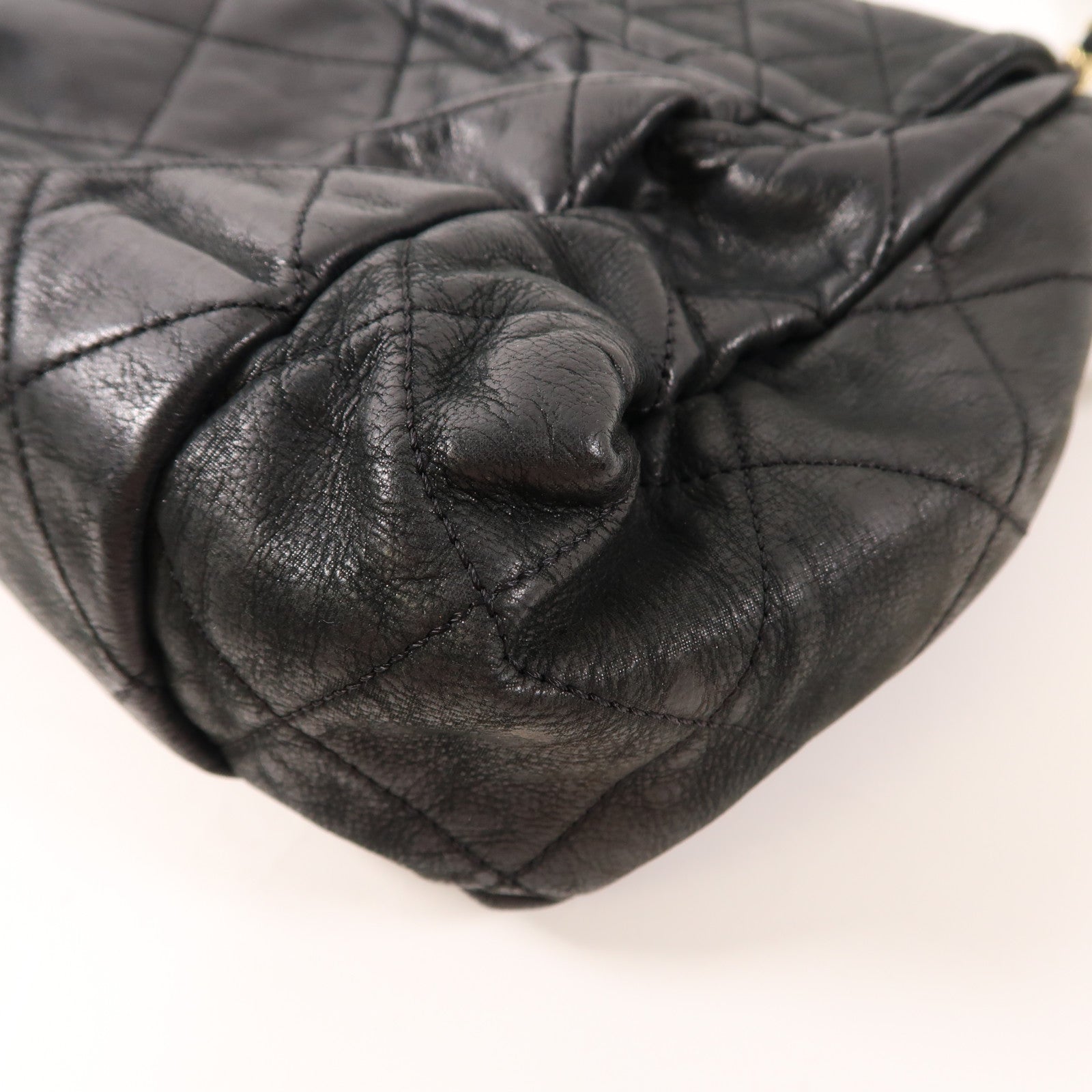CHANEL 皮革Chain Shoulder Bag金扣鏈帶肩背袋黑色