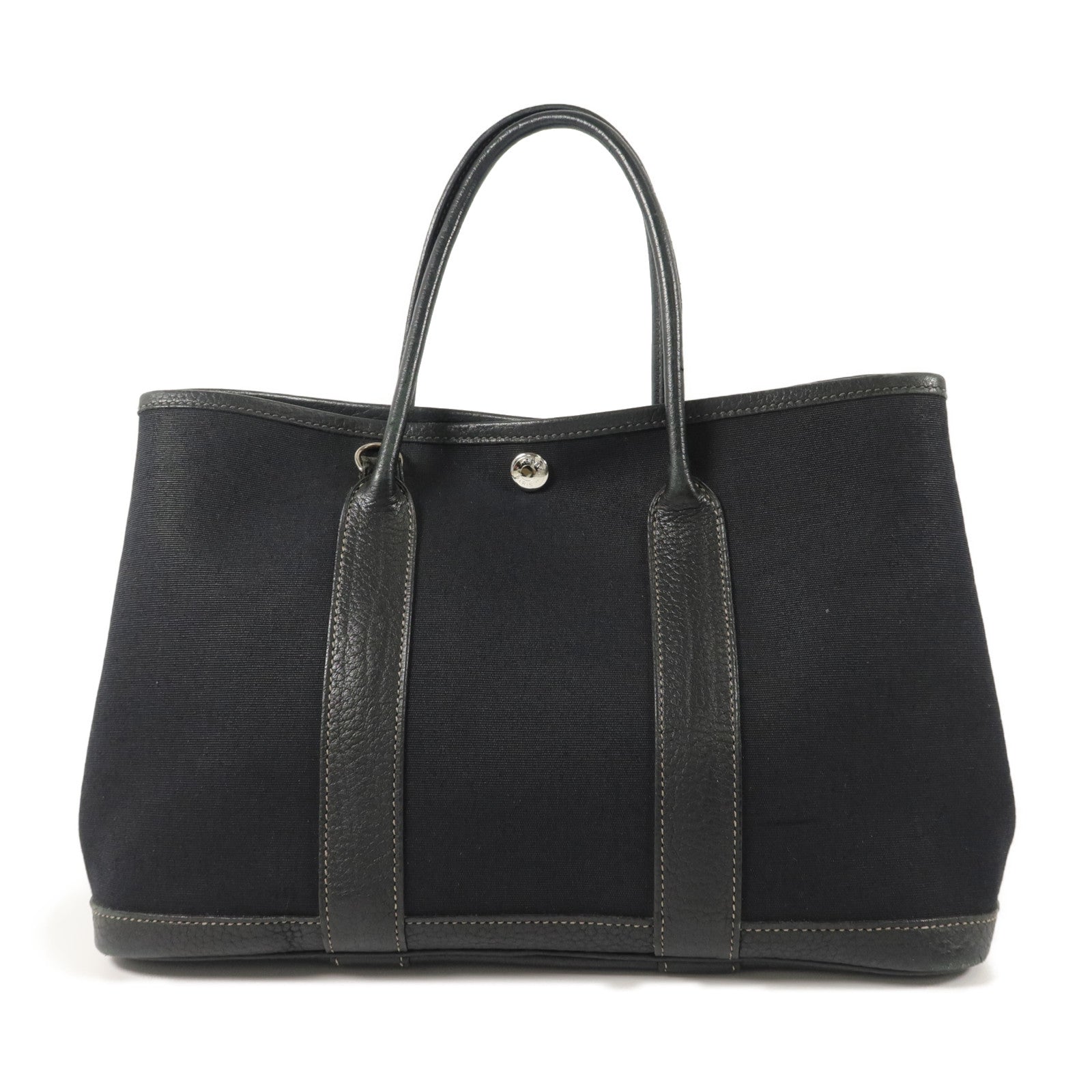 HERMES 帆布Garden Party PM手挽肩背兩用袋Noir