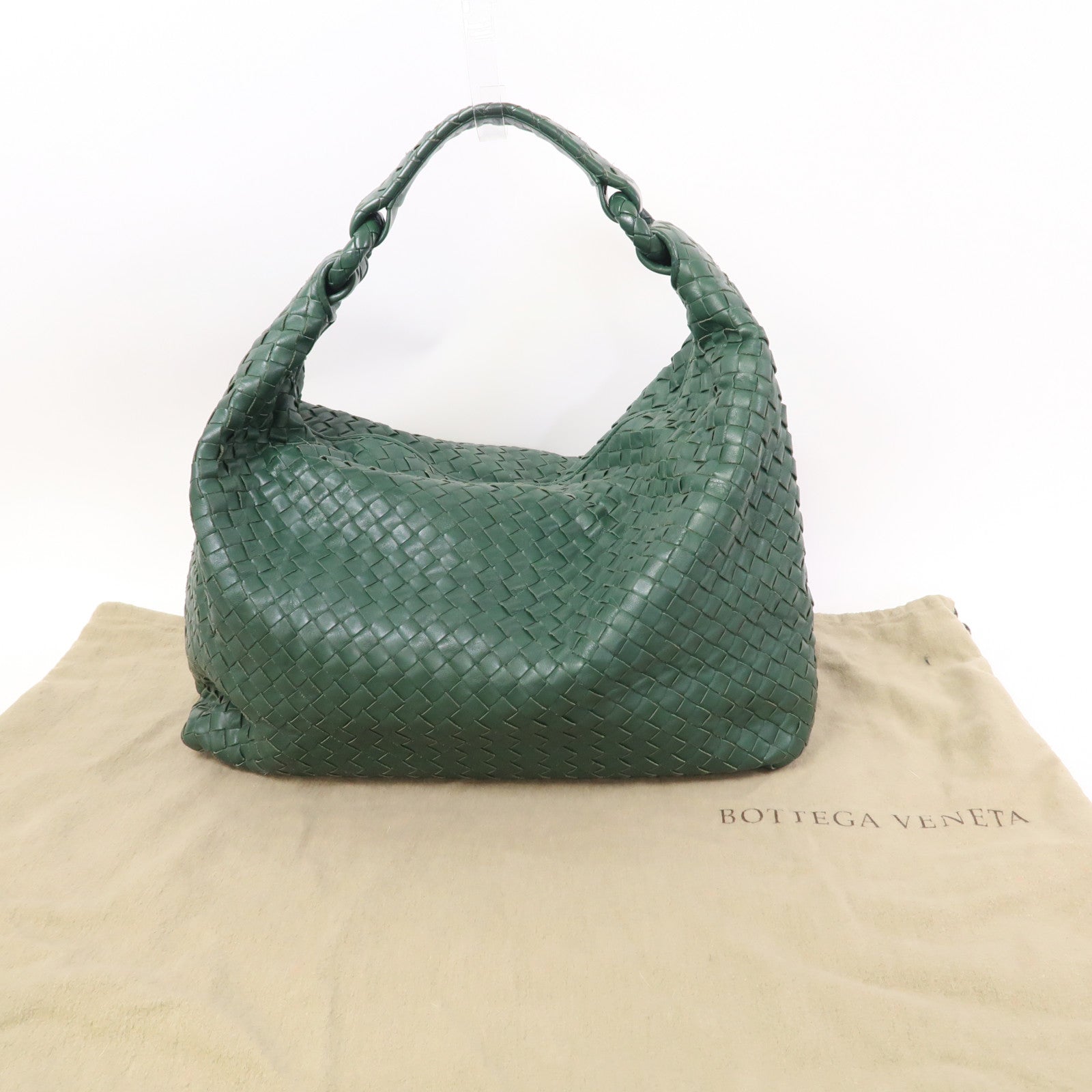 BOTTEGA VENETA 織紋皮革Shoulder Bag肩背袋綠色