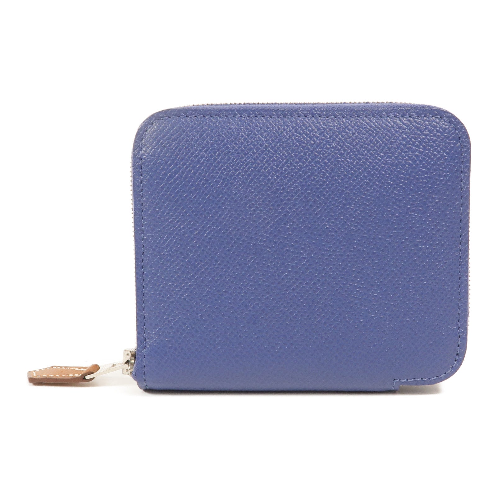 HERMES Epsom皮革Silk In Compact Wallet錢包Bleu Brighton