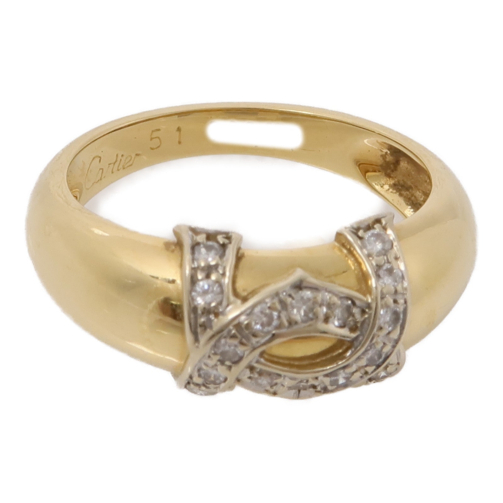 CARTIER 18K玫瑰金2C Diamond Ring鑽石戒指CARTIER#51 US#5.5